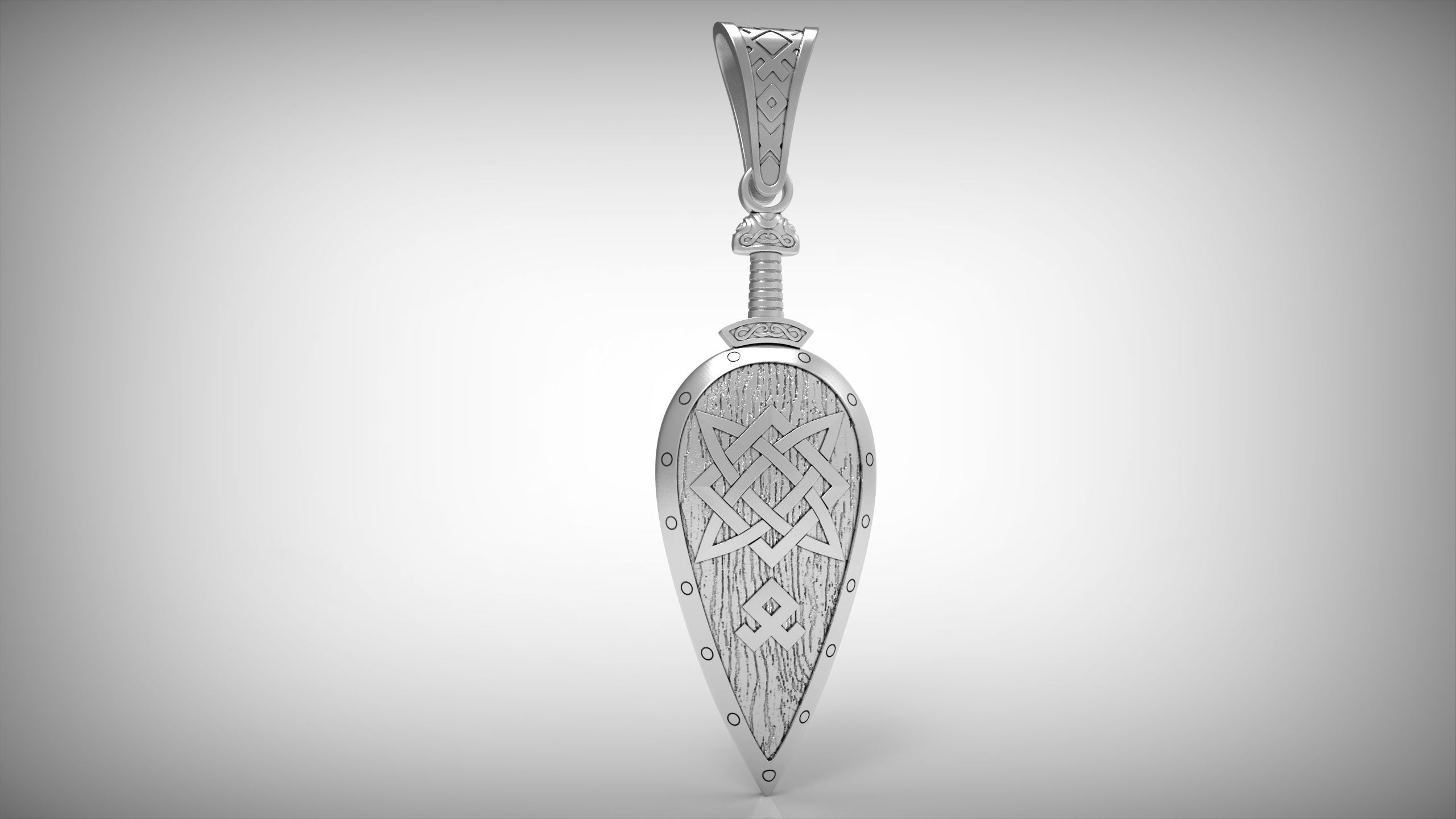 Shield pendant 3D print model_5