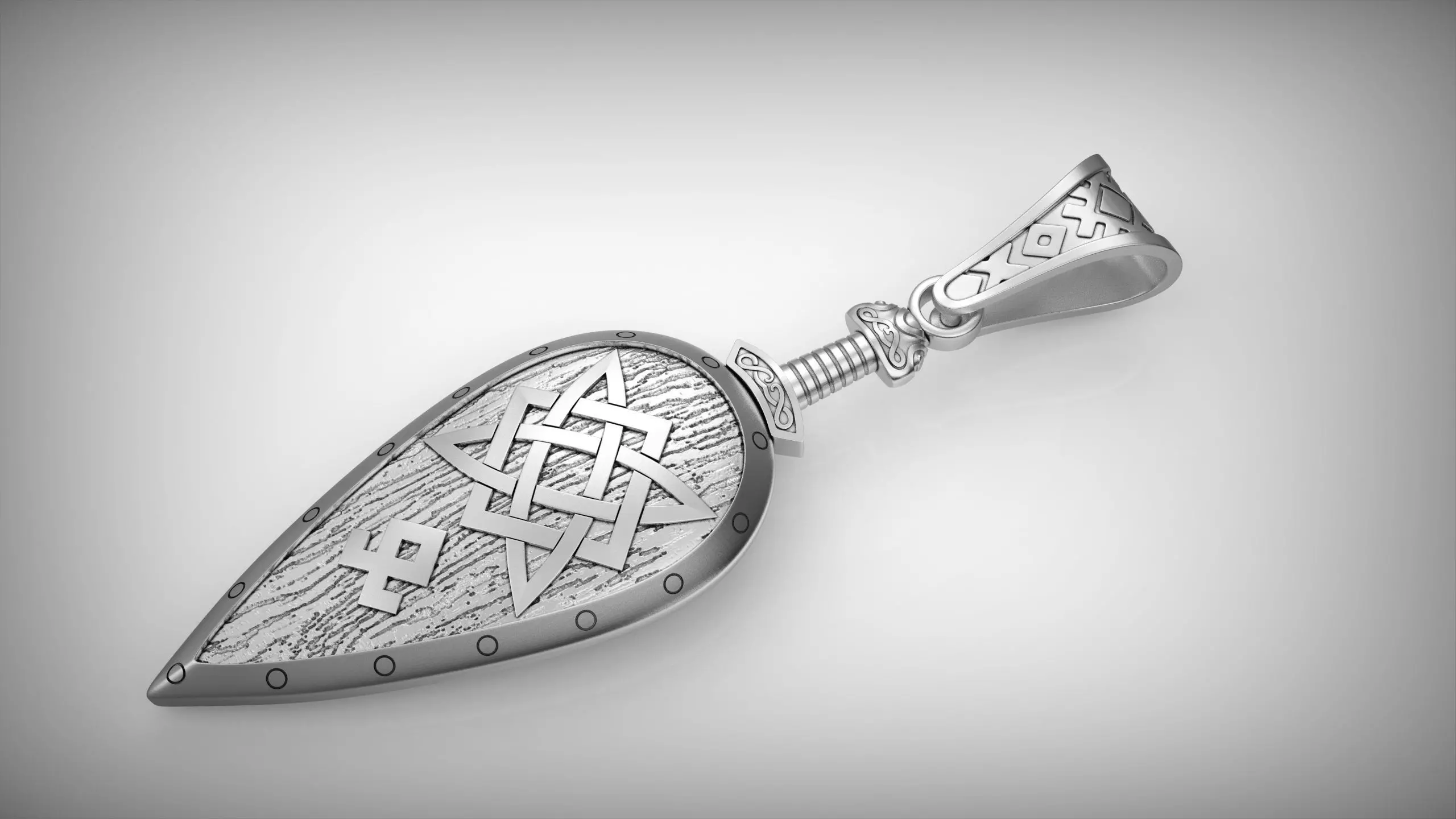 Shield pendant 3D print model_0