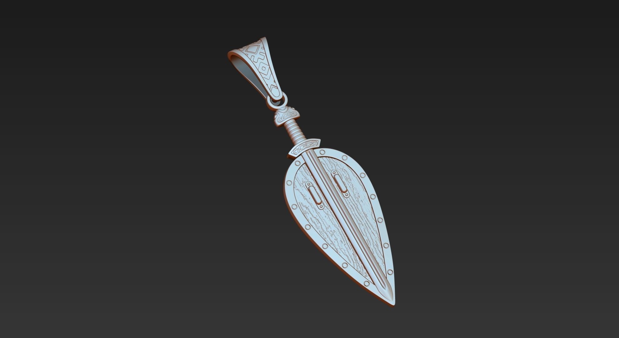 Shield pendant 3D print model_13