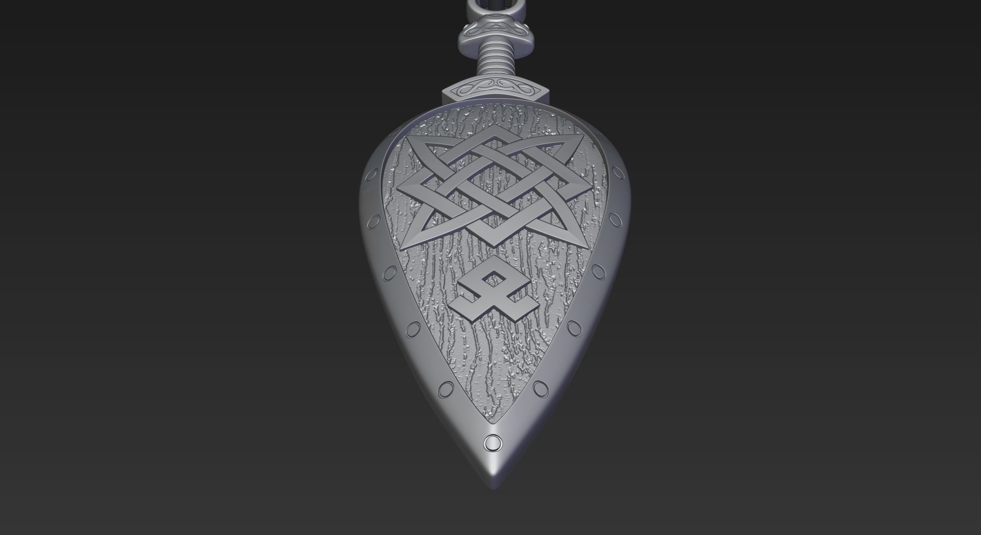 Shield pendant 3D print model_18