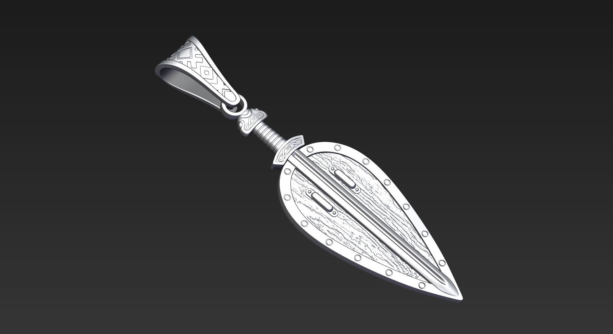 Shield pendant 3D print model_10
