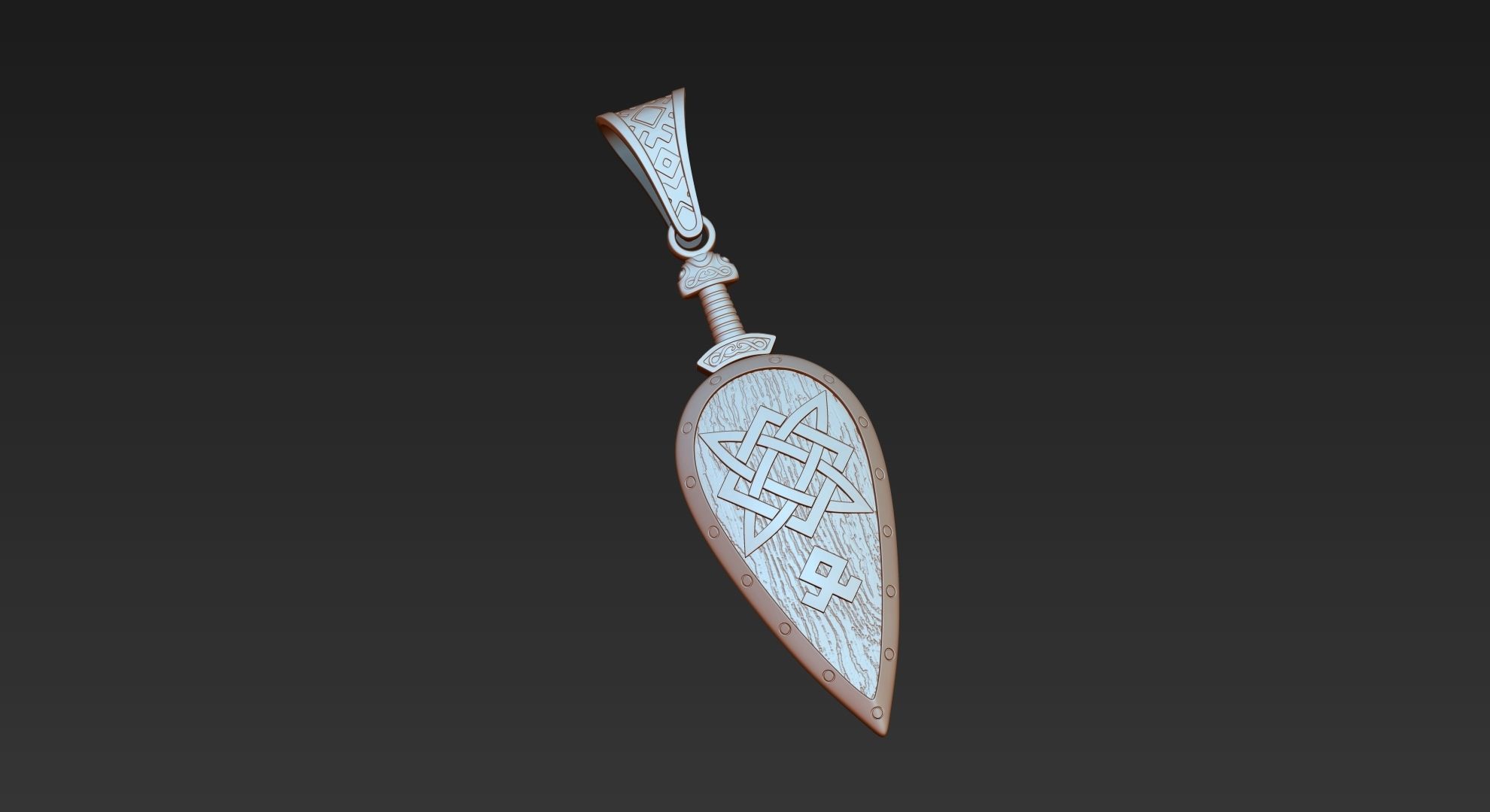 Shield pendant 3D print model_11