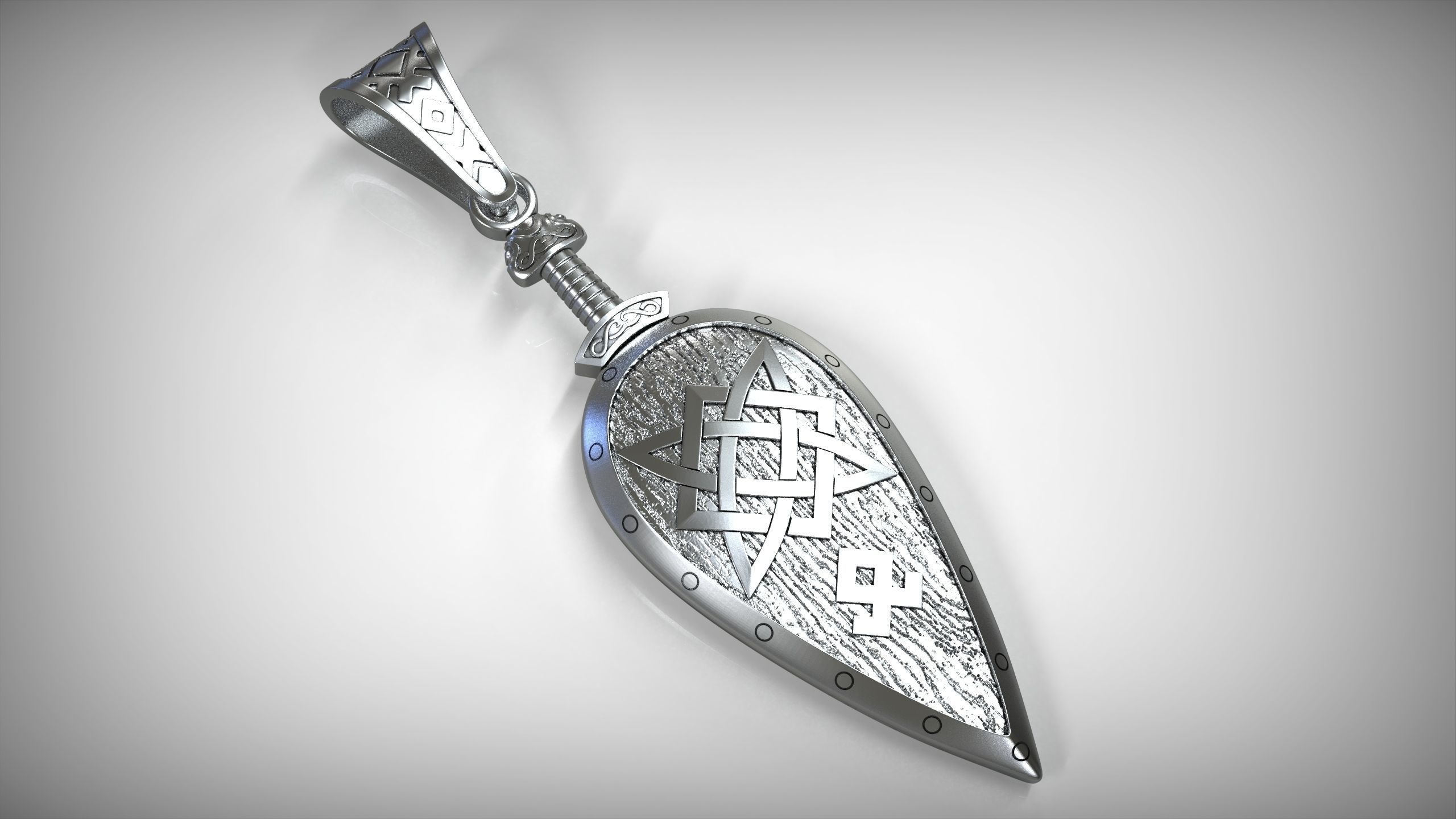 Shield pendant 3D print model_6