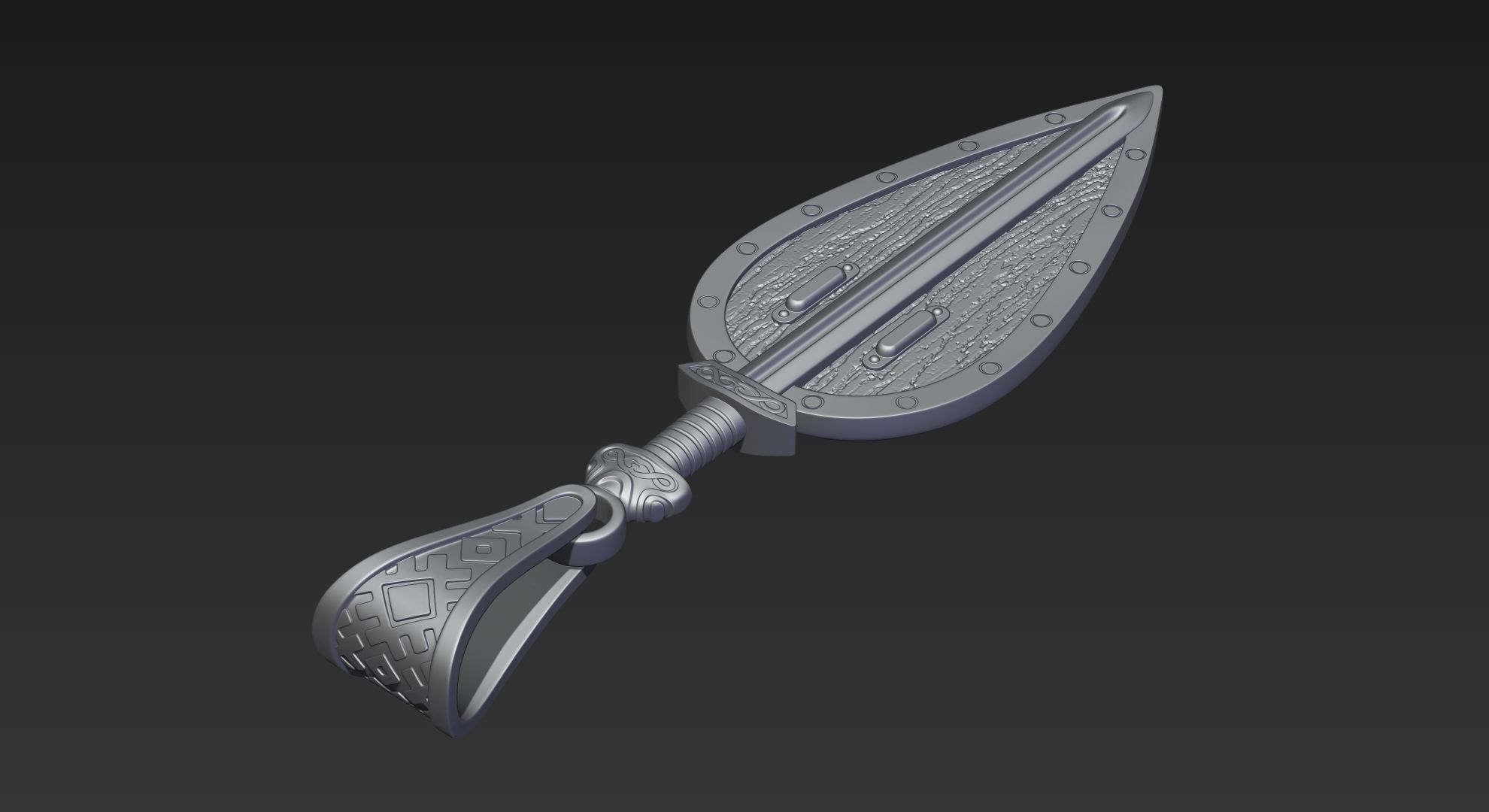 Shield pendant 3D print model_19