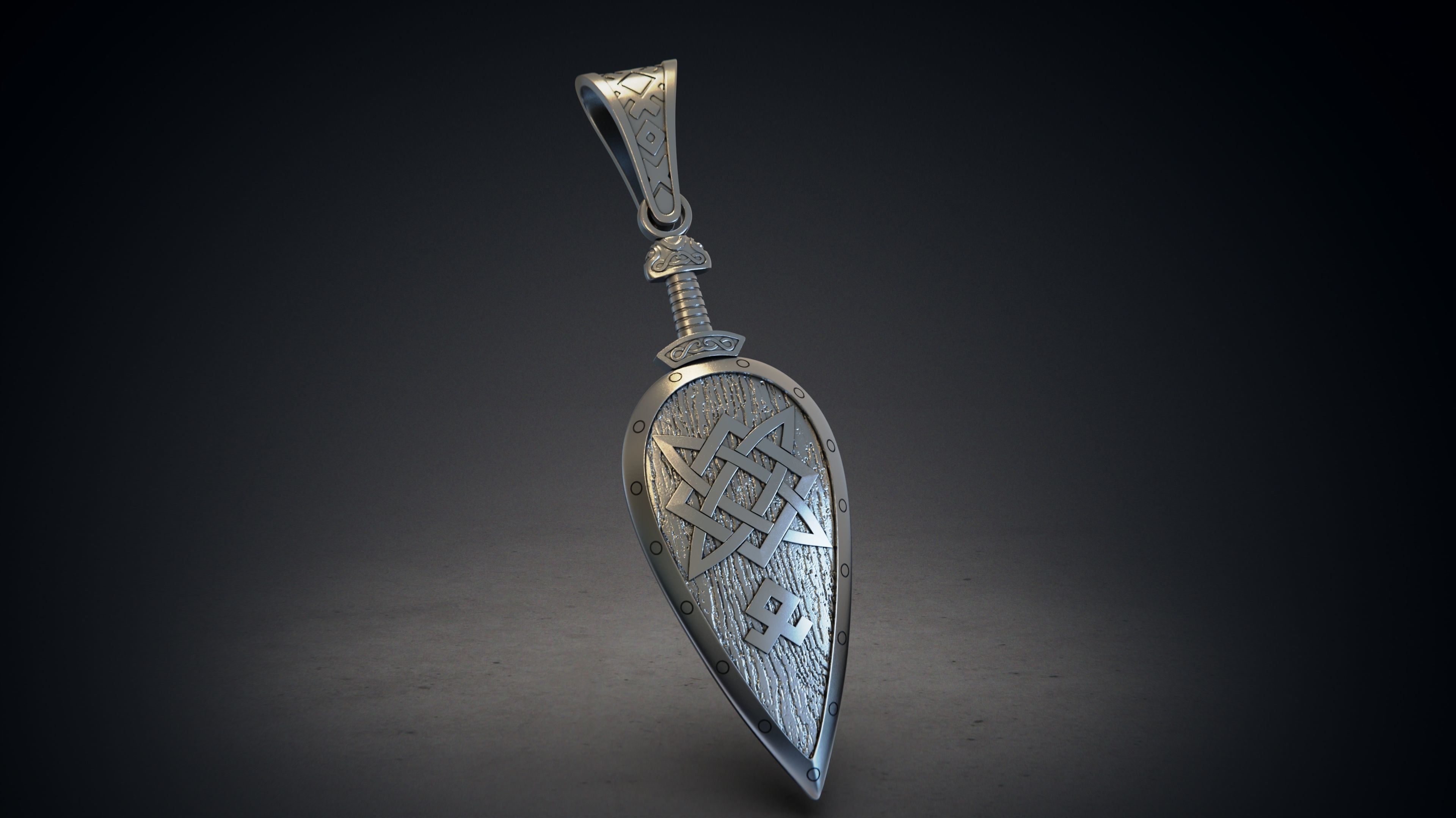 Shield pendant 3D print model_2