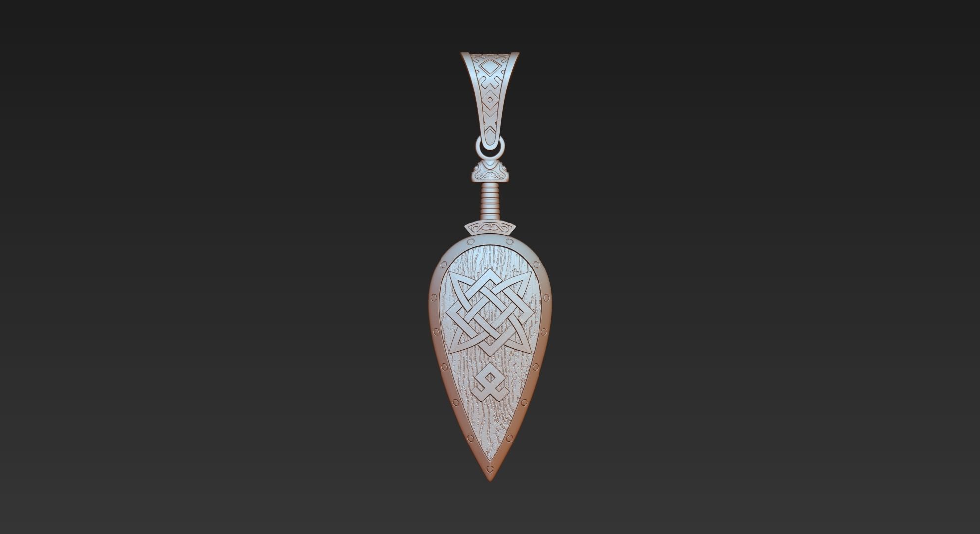 Shield pendant 3D print model_12