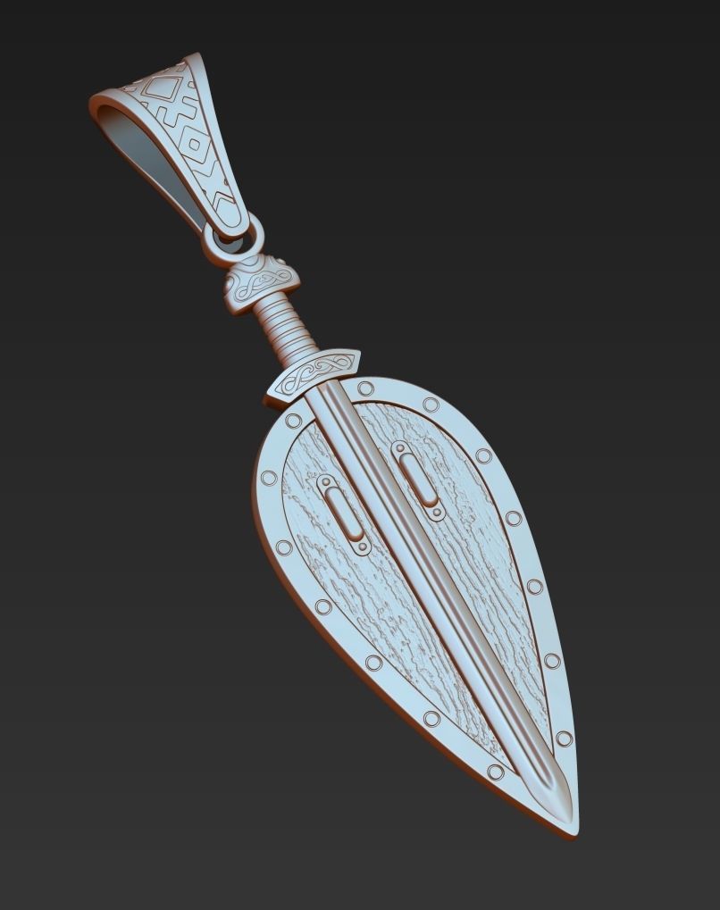 Shield pendant 3D print model_14