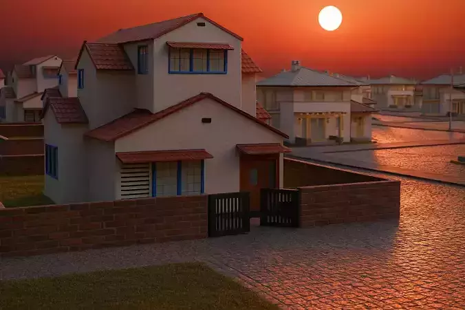 exterior with sunset 