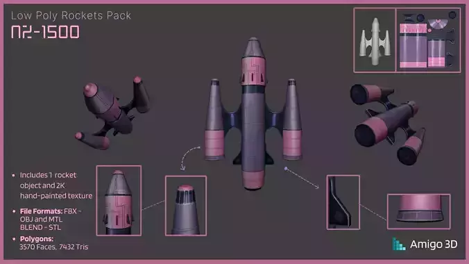 Low Poly SpaceCrafts Pack - NZ - 1500