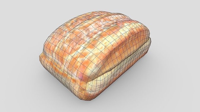 White Bread 2 Low-poly 3D model 2