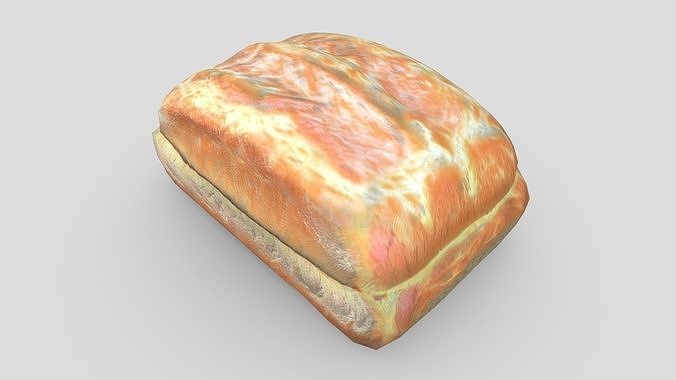 White Bread 2 Low-poly 3D model 3
