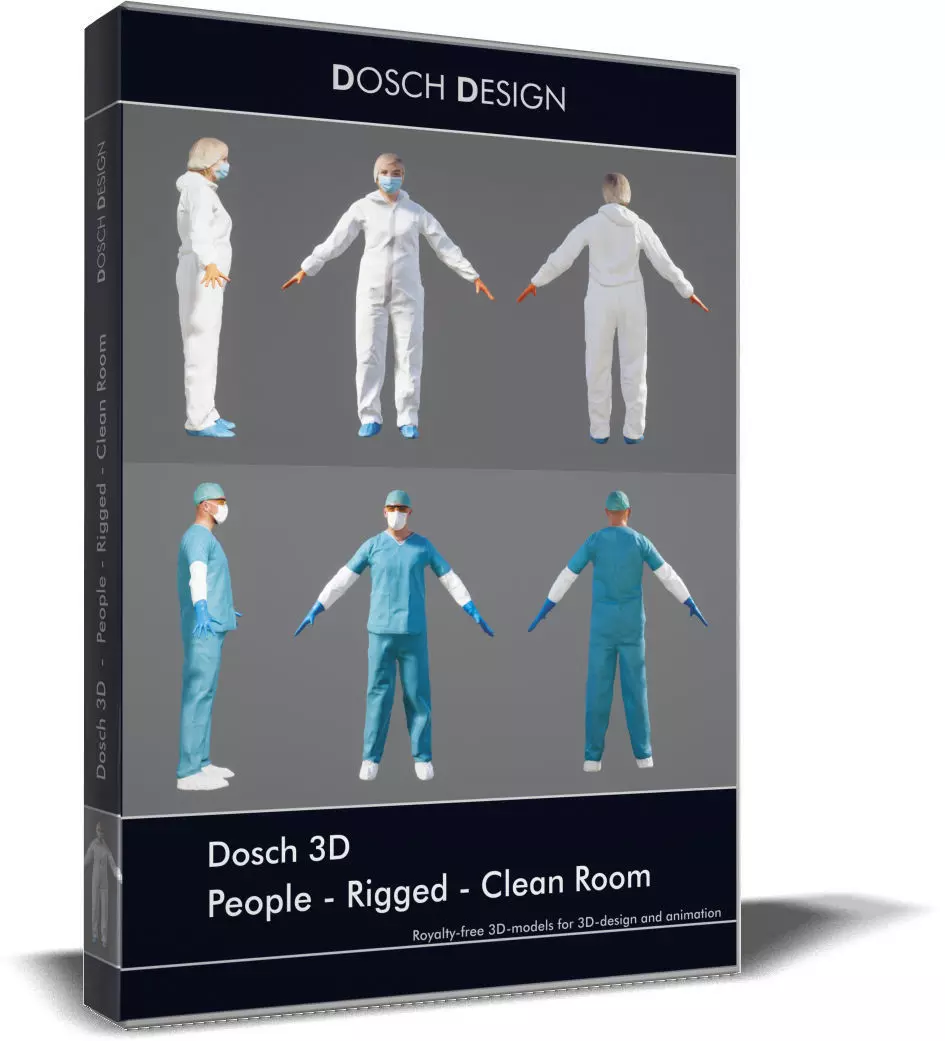 Dosch 3D - People - Rigged Clean Room 3D model_0