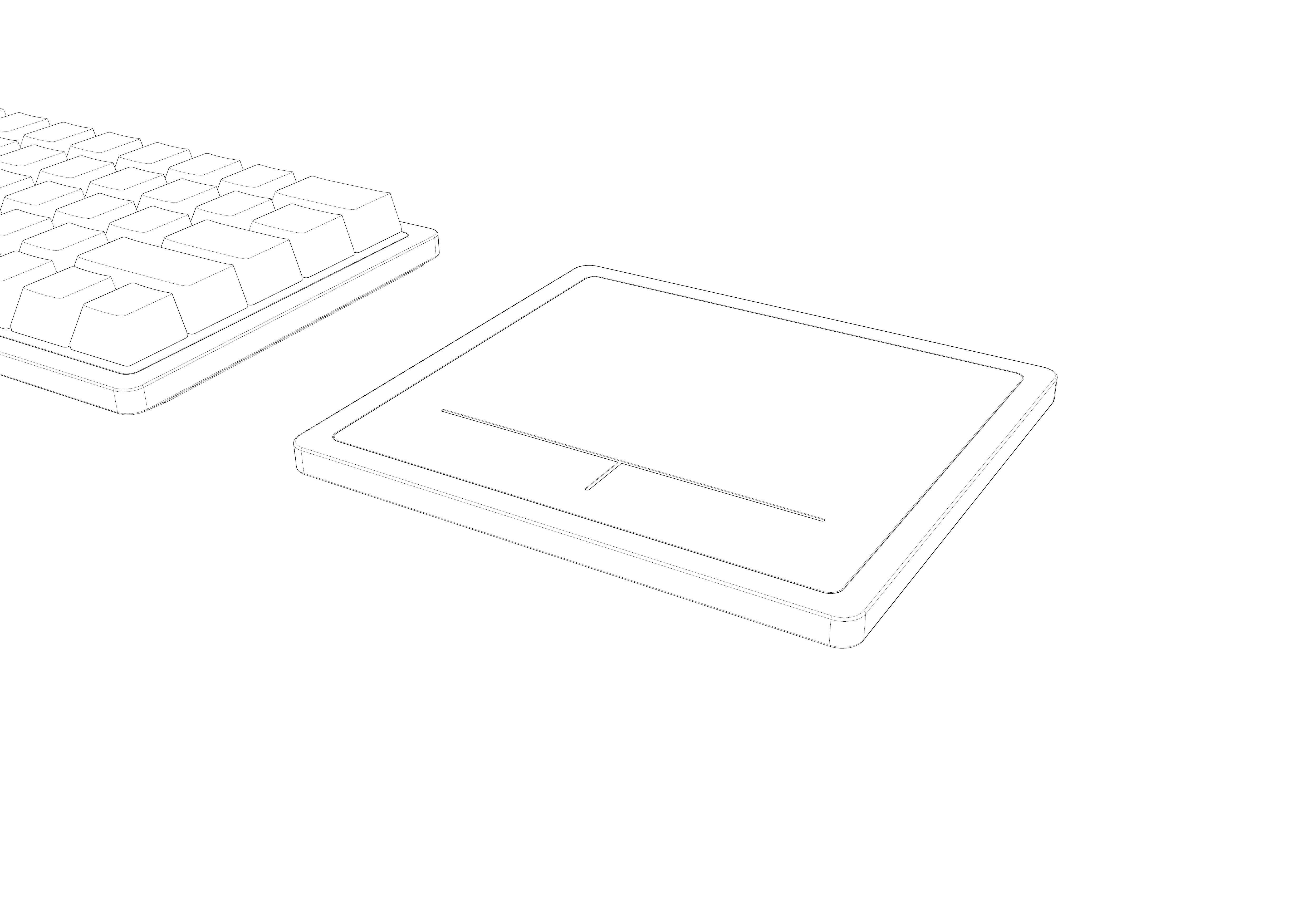 Original keyboard  and trackpad 3D model_8
