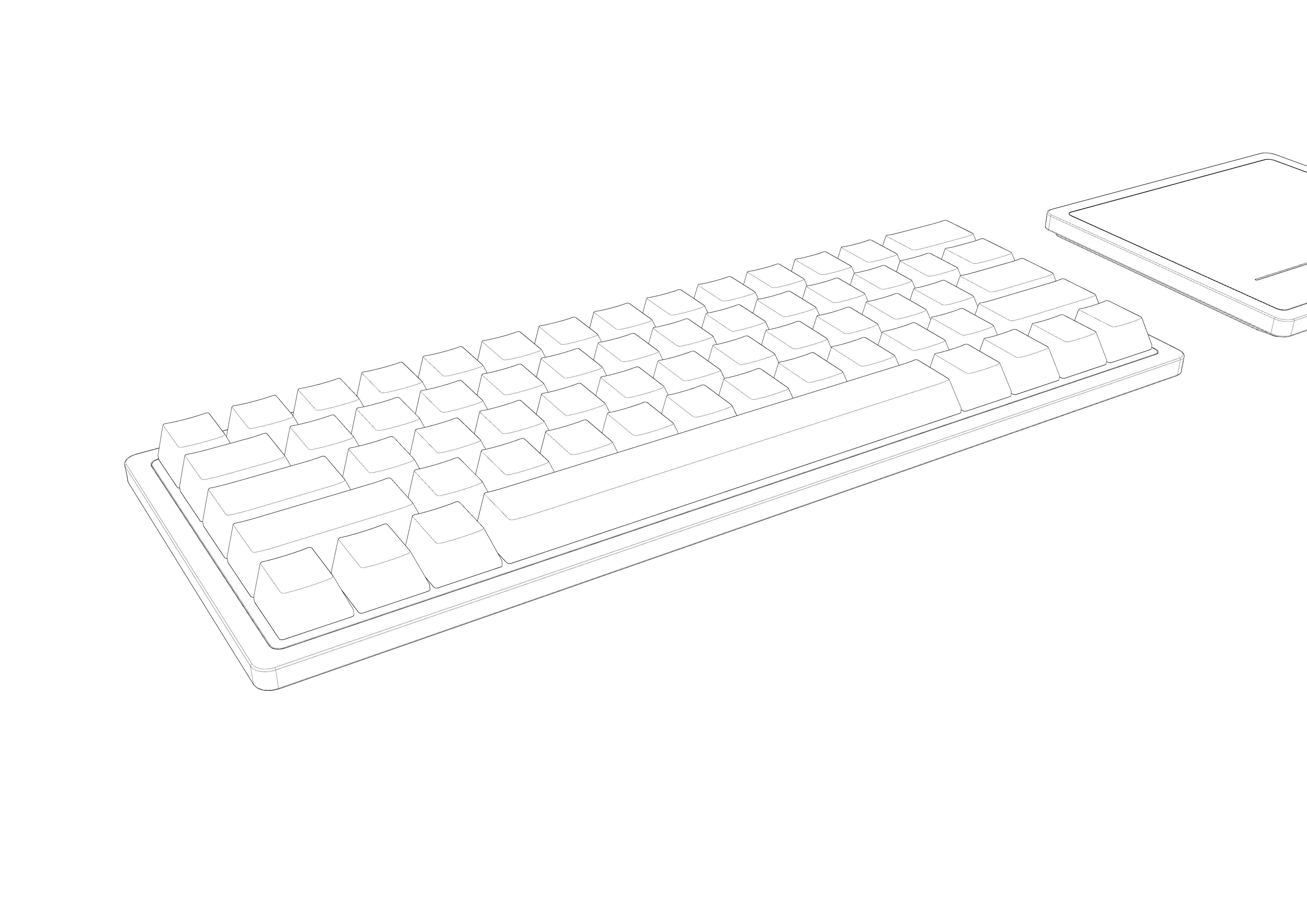 Original keyboard  and trackpad 3D model_6