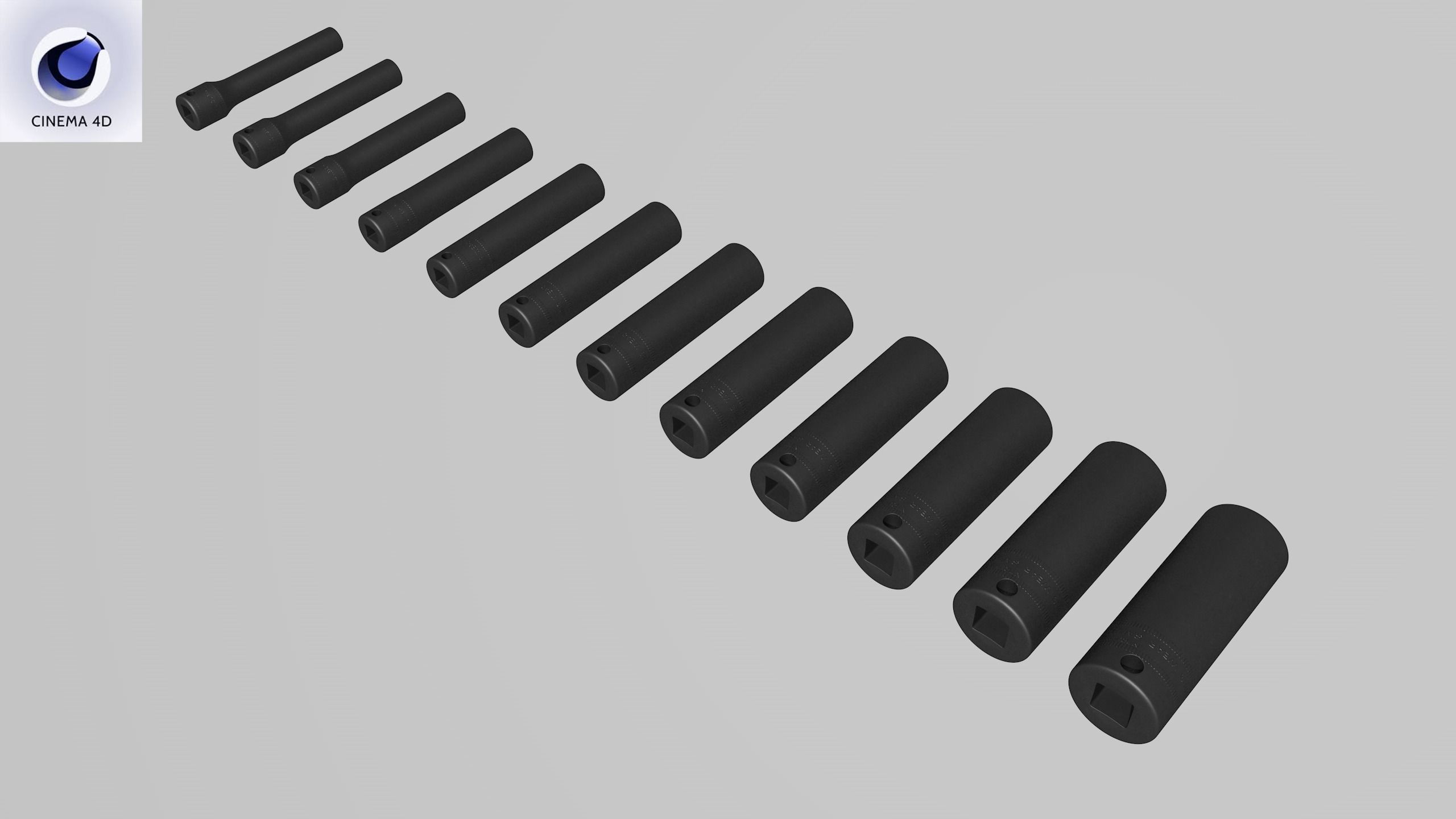 Drive Deep Impact Socket Low-poly 3D model_28