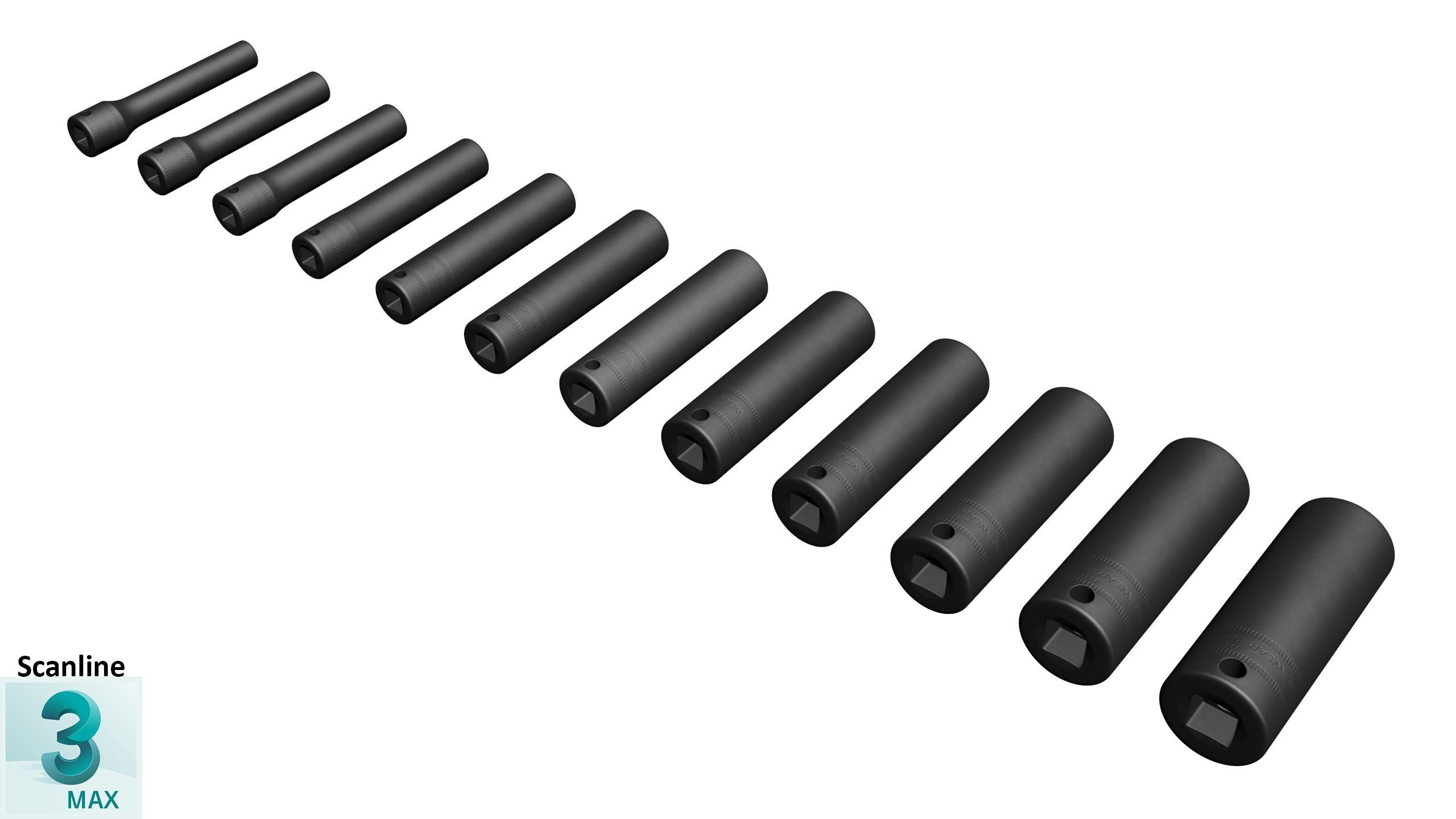 Drive Deep Impact Socket Low-poly 3D model_26