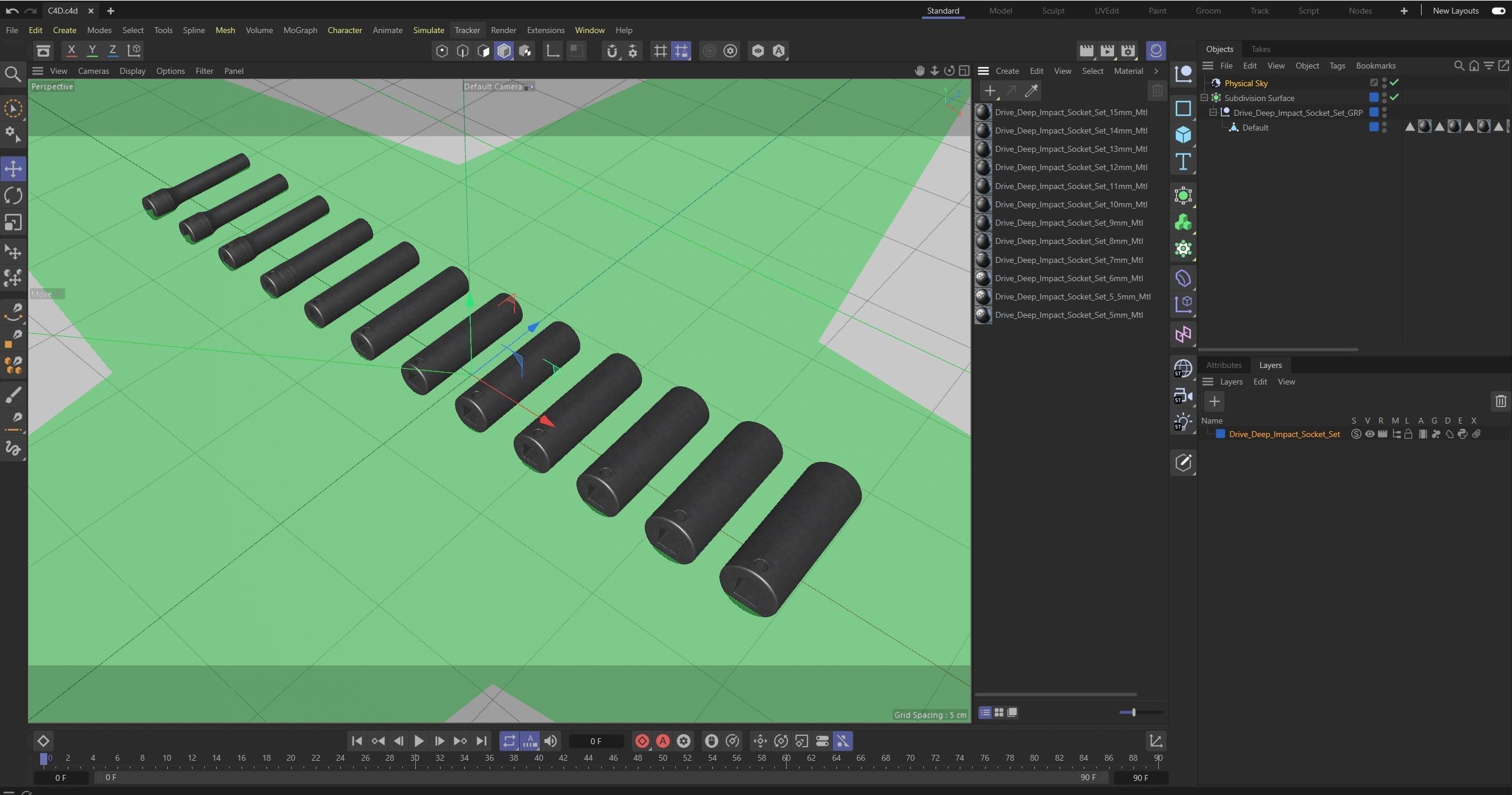 Drive Deep Impact Socket Low-poly 3D model_29