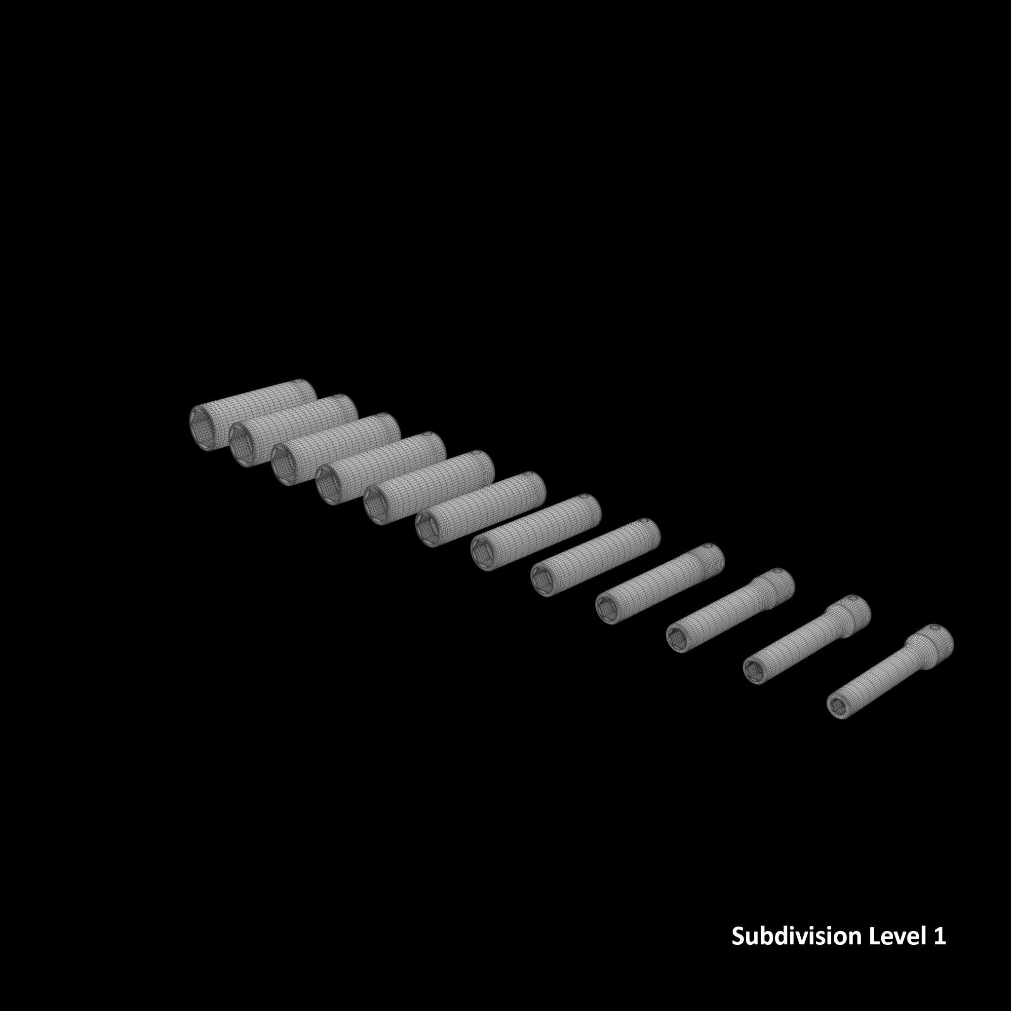 Drive Deep Impact Socket Low-poly 3D model_13