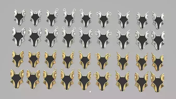 wolf gold niello medals 3D print model