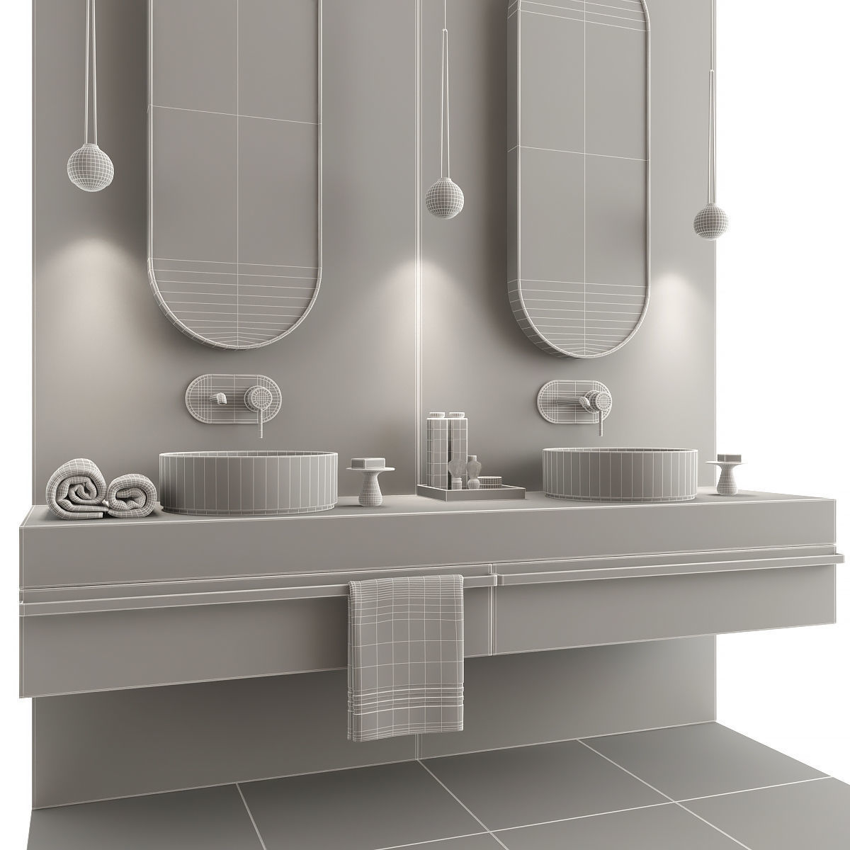 Furniture and decor for the bathroom 3D model_2
