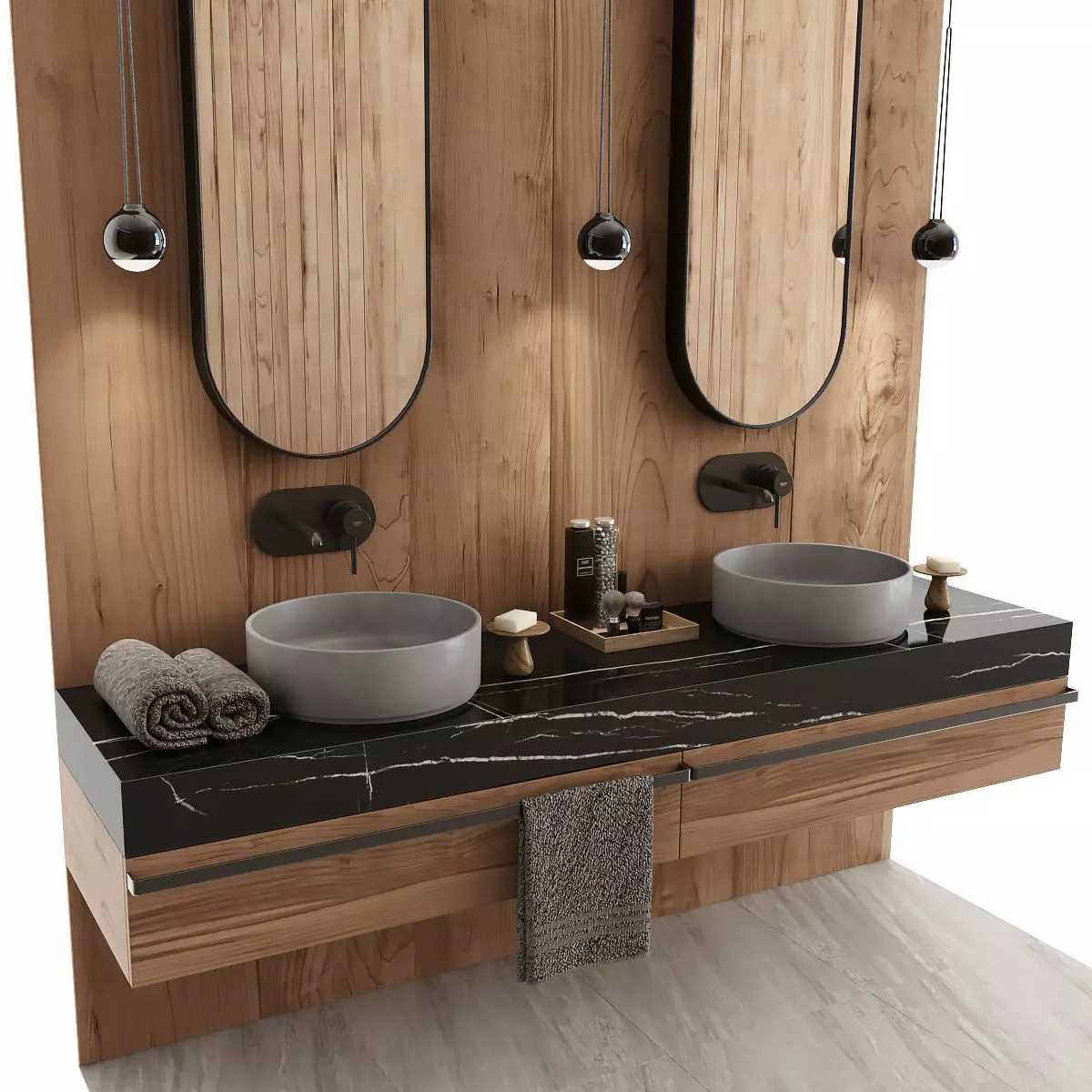 Furniture and decor for the bathroom 3D model_0