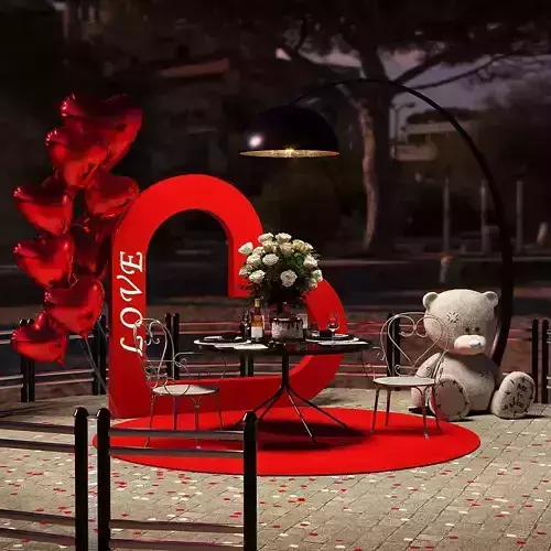 Valentine Set Low-poly 3D model