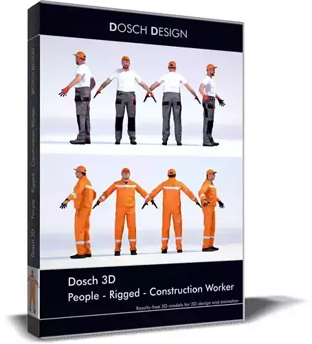Dosch 3D - People - Rigged Construction Worker 3D model