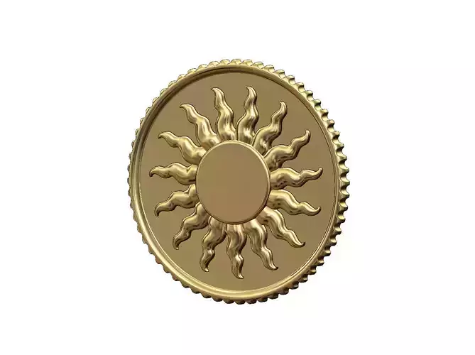 Sun relif coin