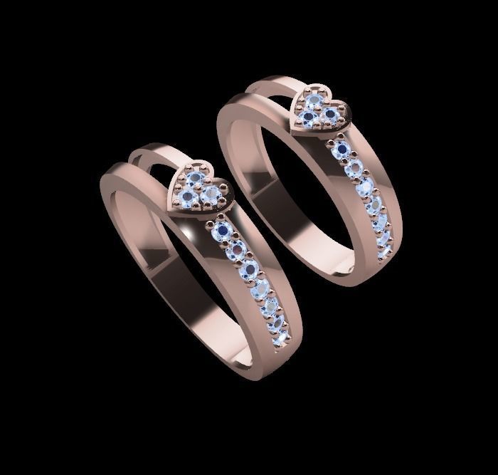 COUPLE RINGS 3D print model_2