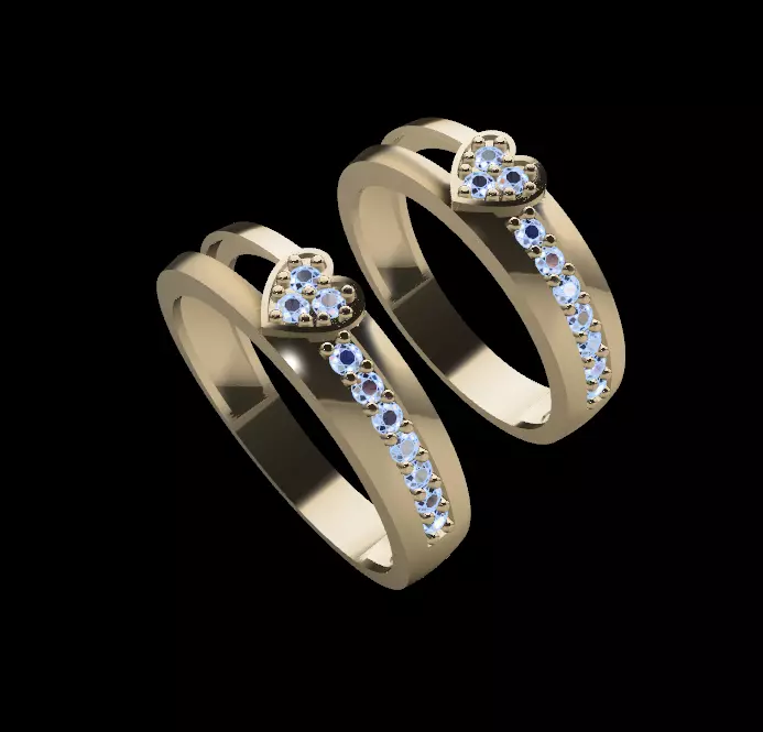 COUPLE RINGS 3D print model_0