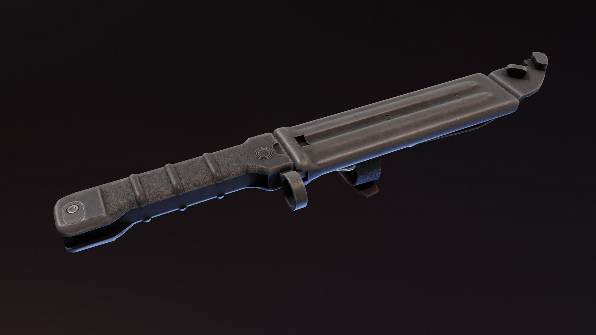 AK74 Bayonet Low-poly 3D model_2