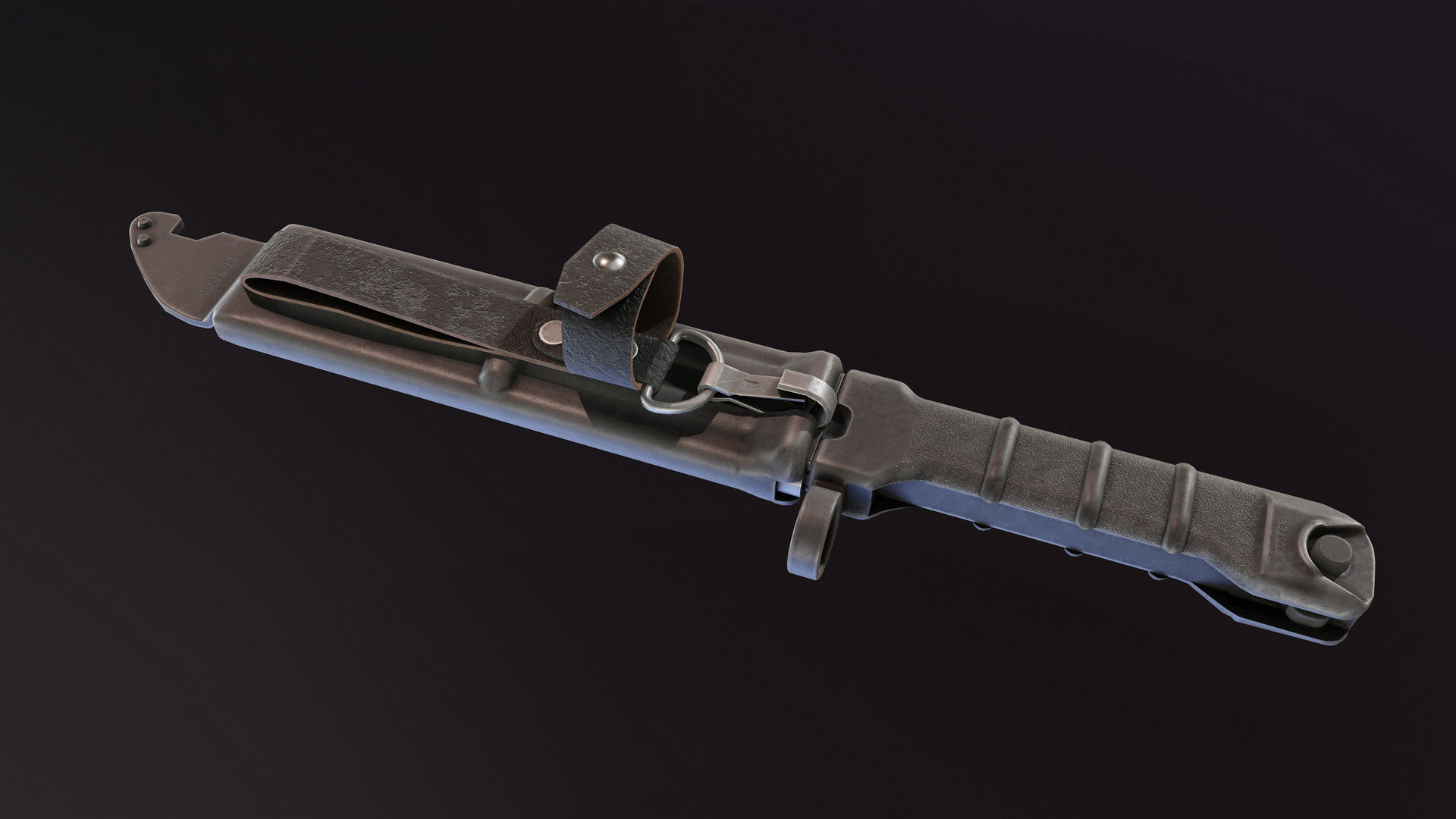 AK74 Bayonet Low-poly 3D model_4