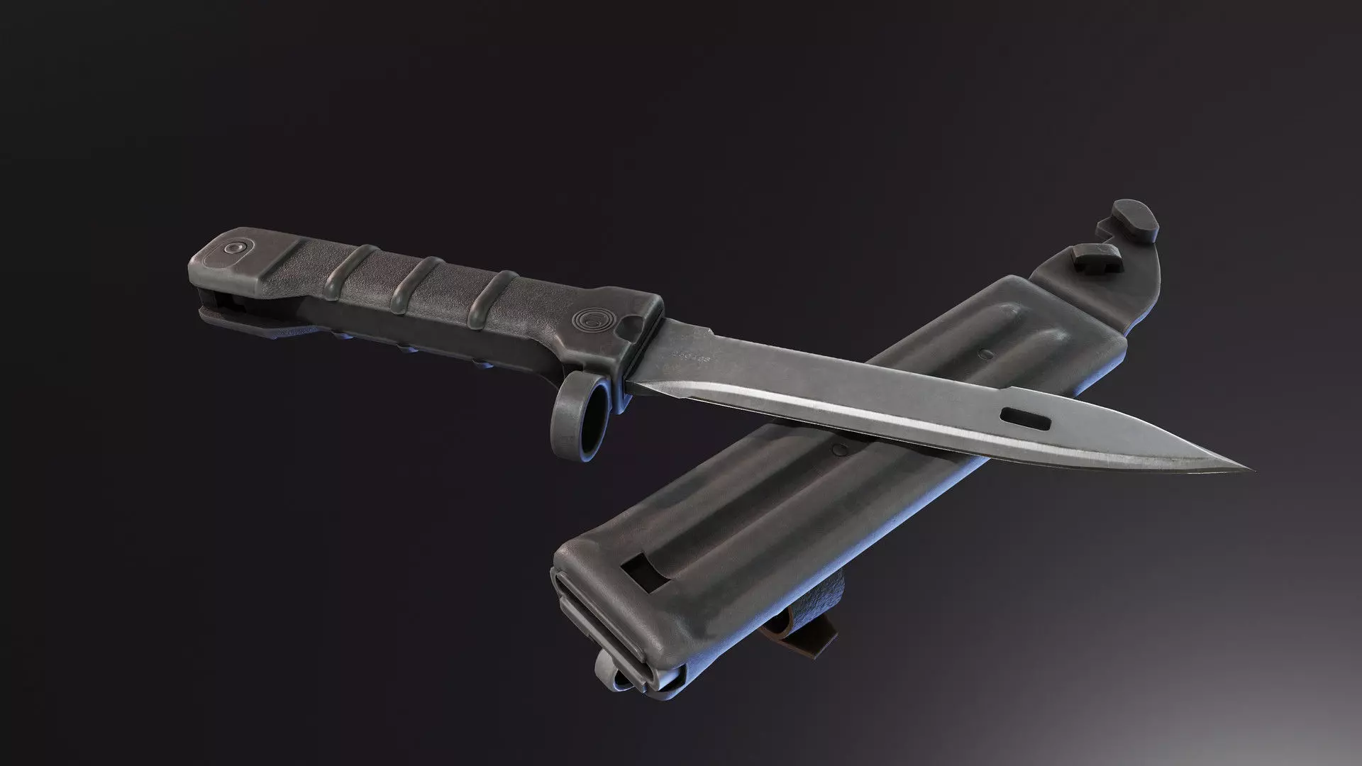 AK74 Bayonet Low-poly 3D model_0