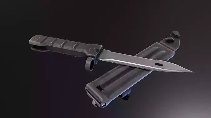 AK74 Bayonet Low-poly 3D model AK74 Bayonet Low-poly 3D model