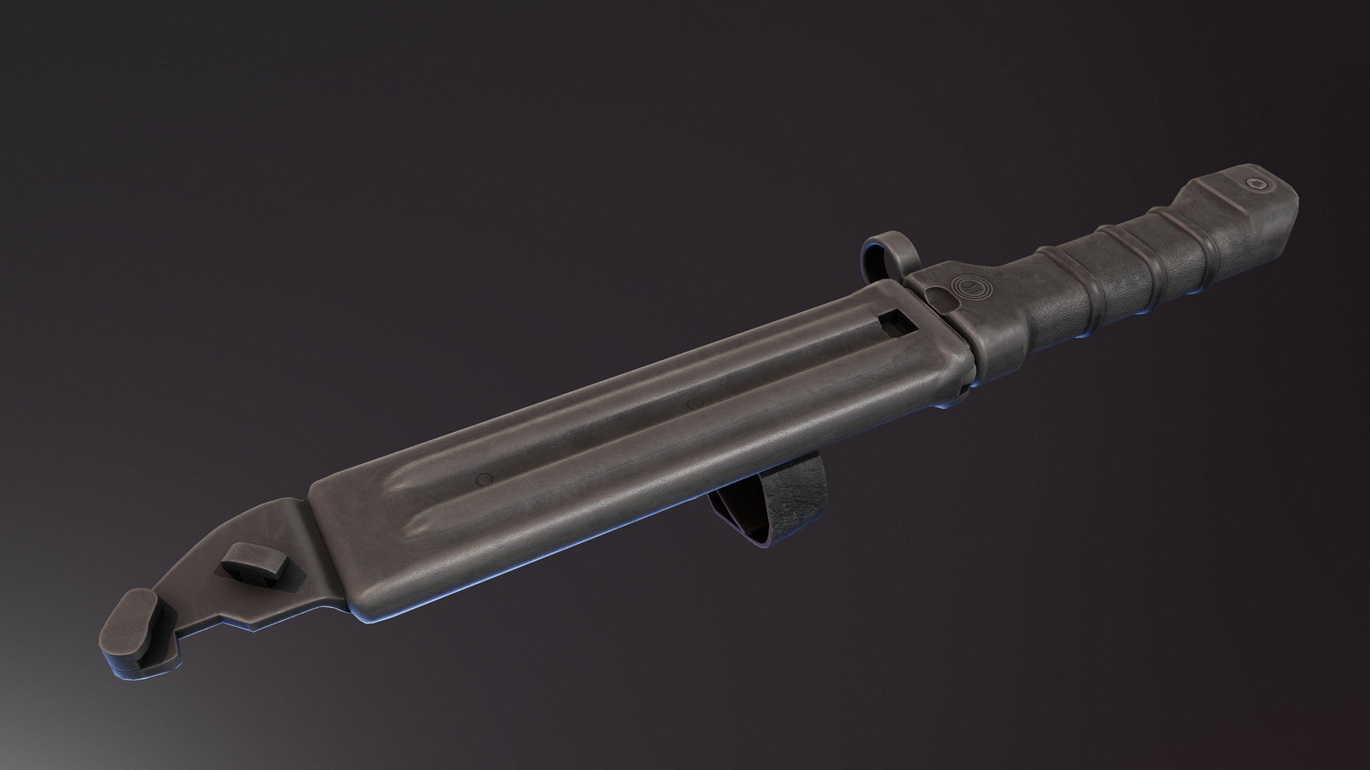 AK74 Bayonet Low-poly 3D model_3