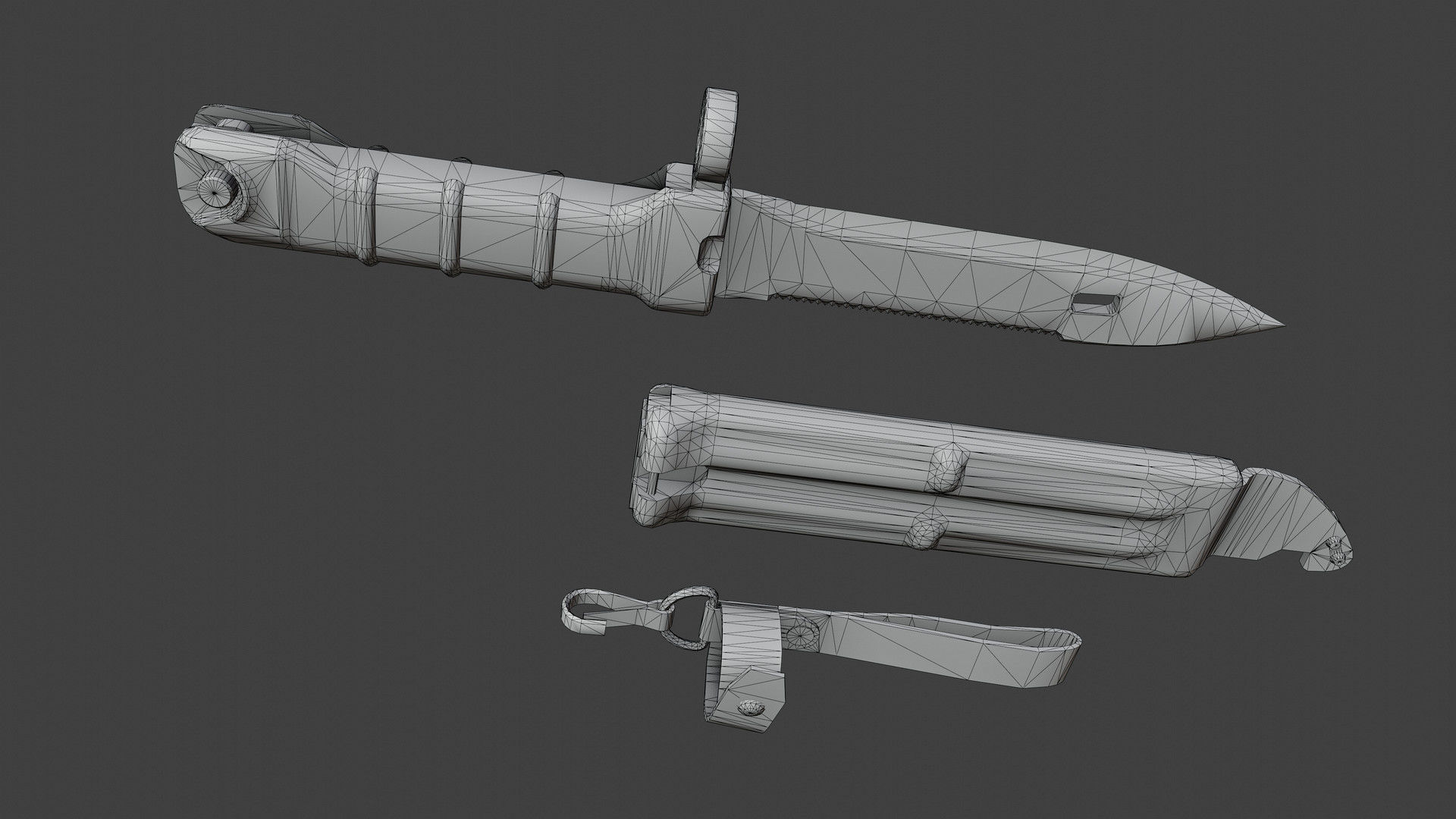 AK74 Bayonet Low-poly 3D model_6