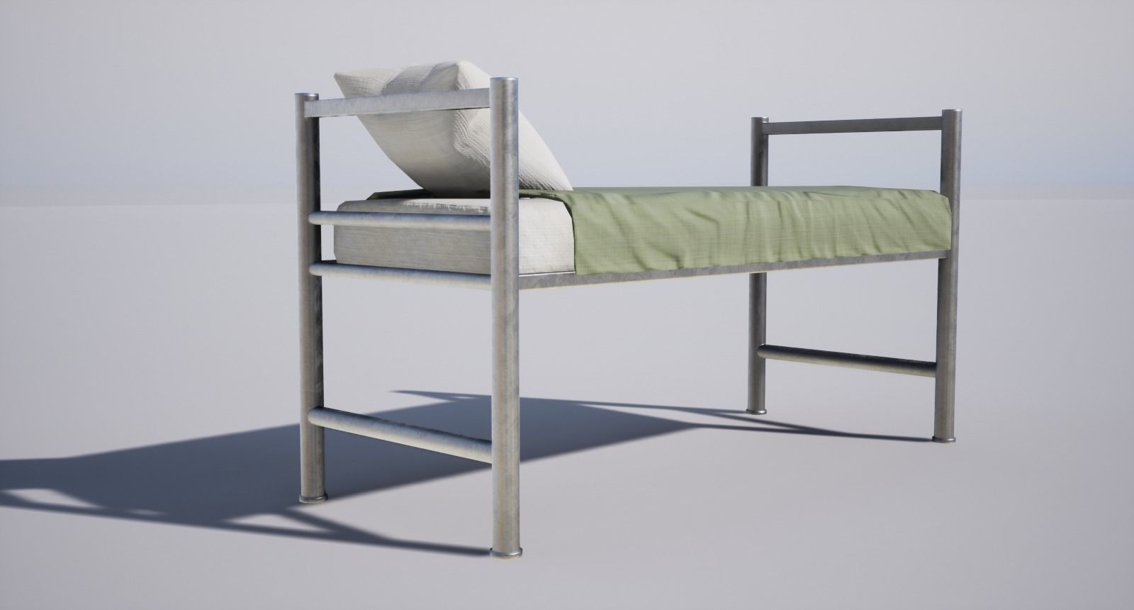 Military Beds Low-poly 3D model_2