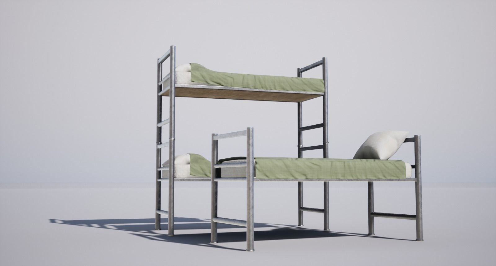 Military Beds Low-poly 3D model_8