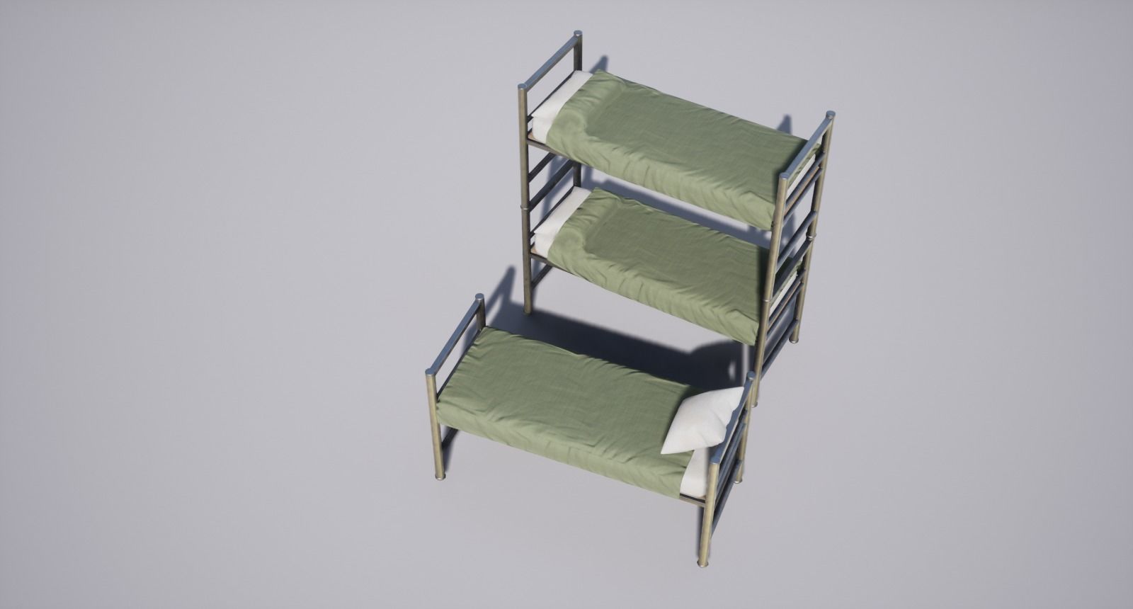 Military Beds Low-poly 3D model_9
