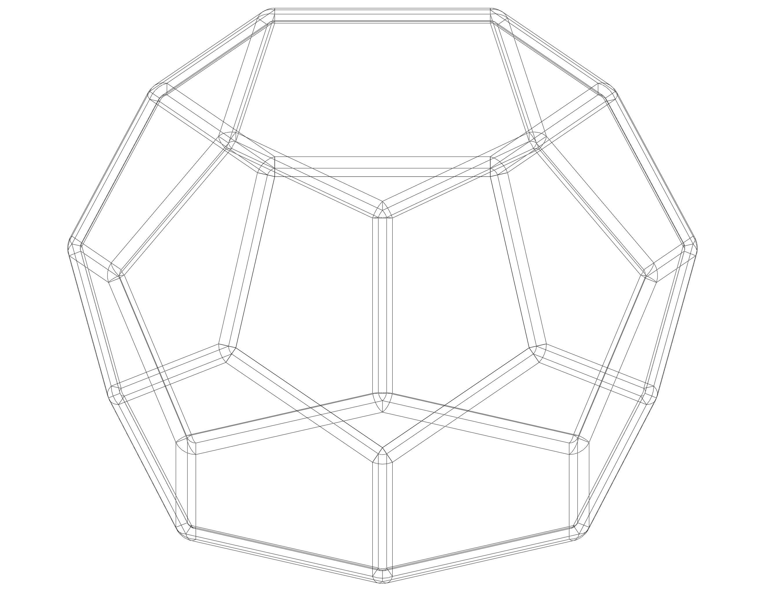 Wireframe Shape Truncated Hexagonal Trapezohedron 3D print model_16