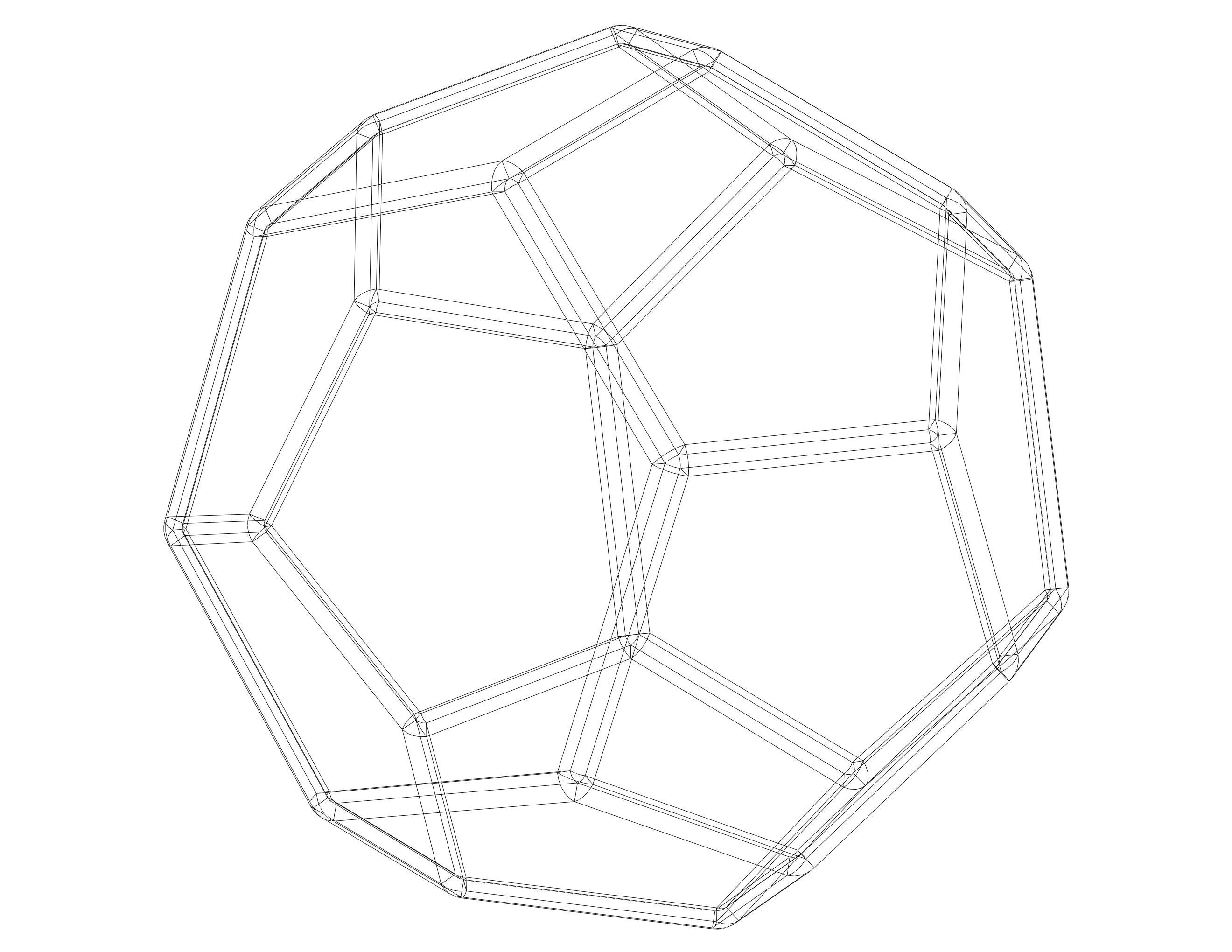 Wireframe Shape Truncated Hexagonal Trapezohedron 3D print model_8