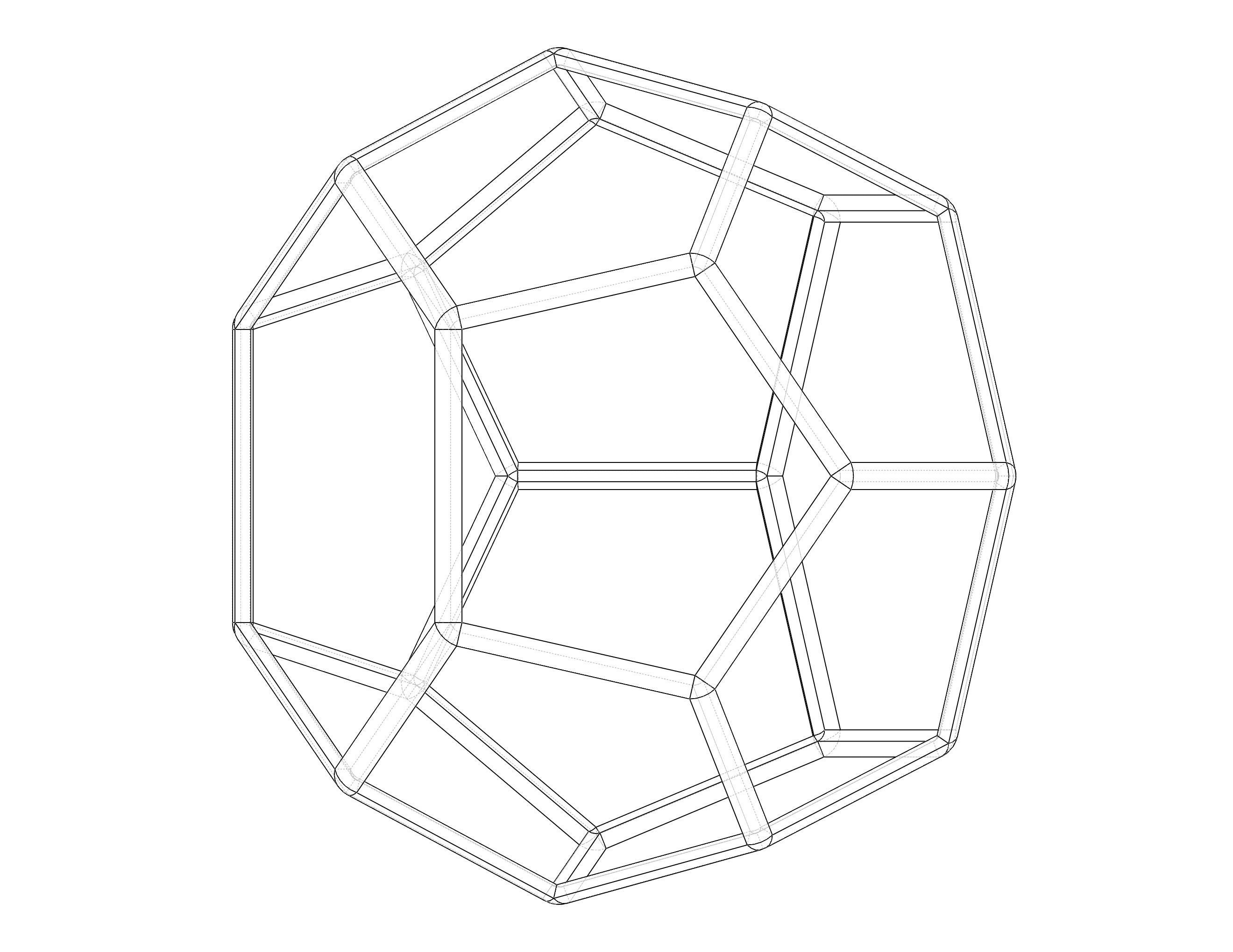 Wireframe Shape Truncated Hexagonal Trapezohedron 3D print model_39