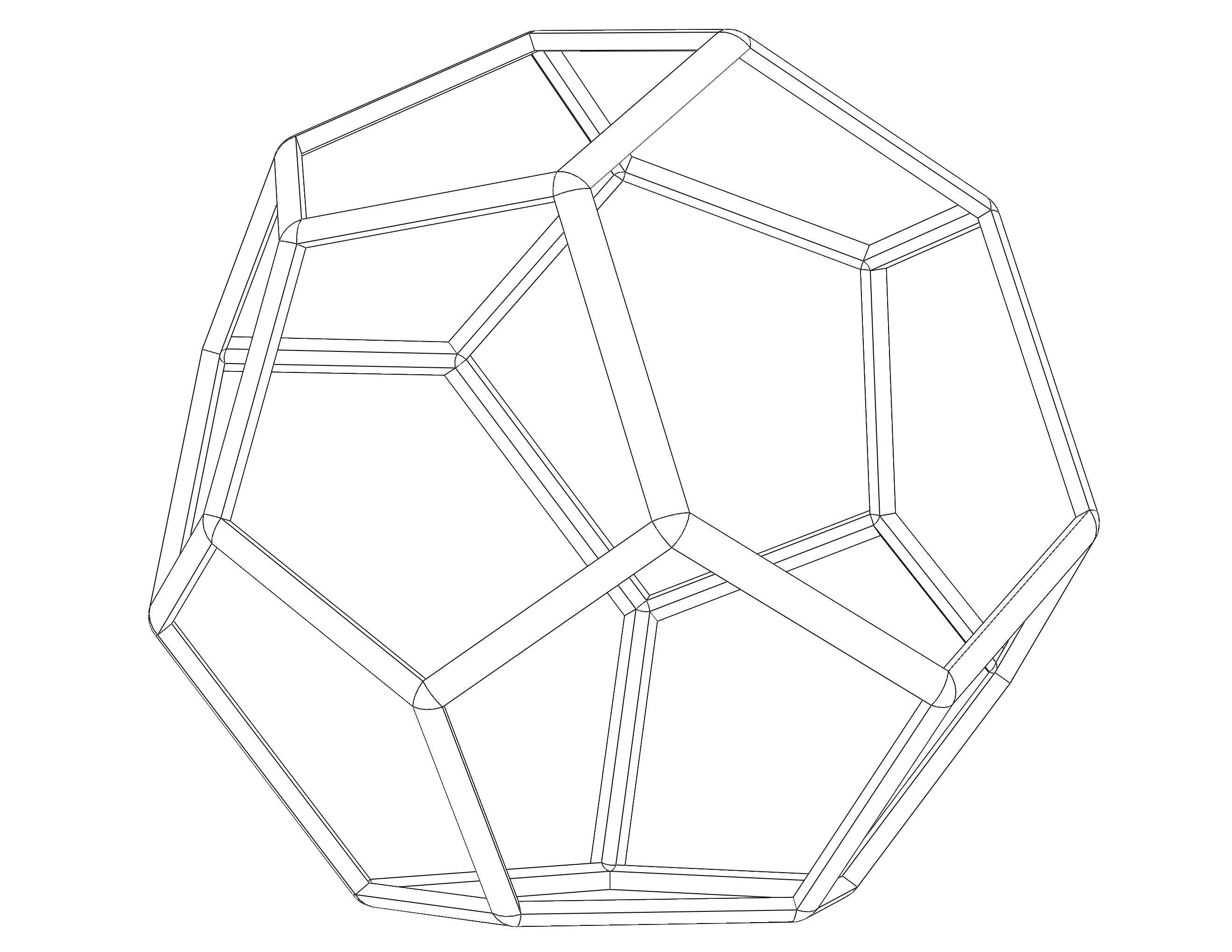 Wireframe Shape Truncated Hexagonal Trapezohedron 3D print model_26