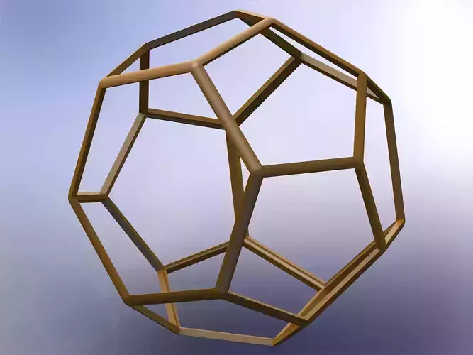 Wireframe Shape Truncated Hexagonal Trapezohedron 3D print model