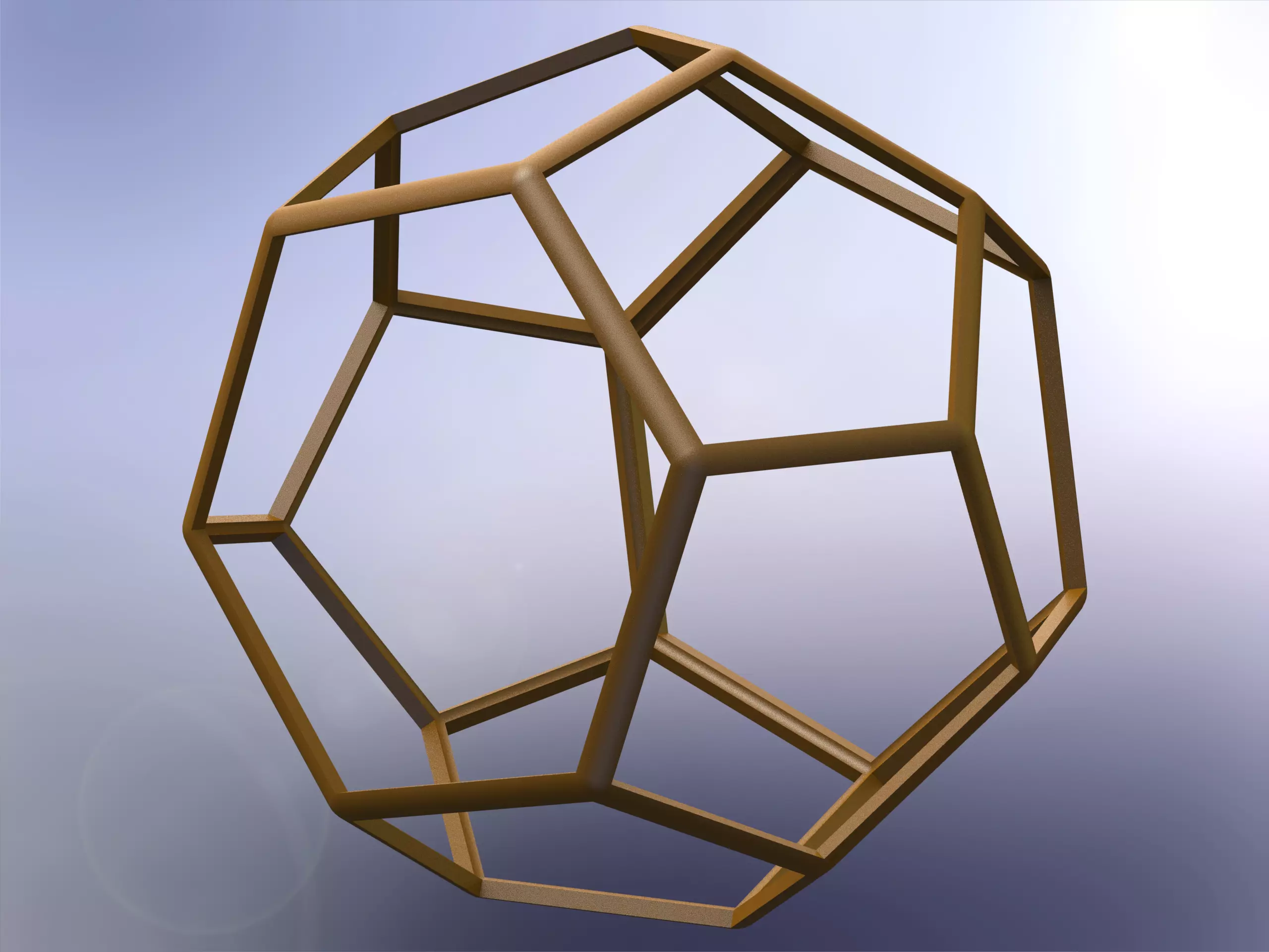 Wireframe Shape Truncated Hexagonal Trapezohedron 3D print model_0