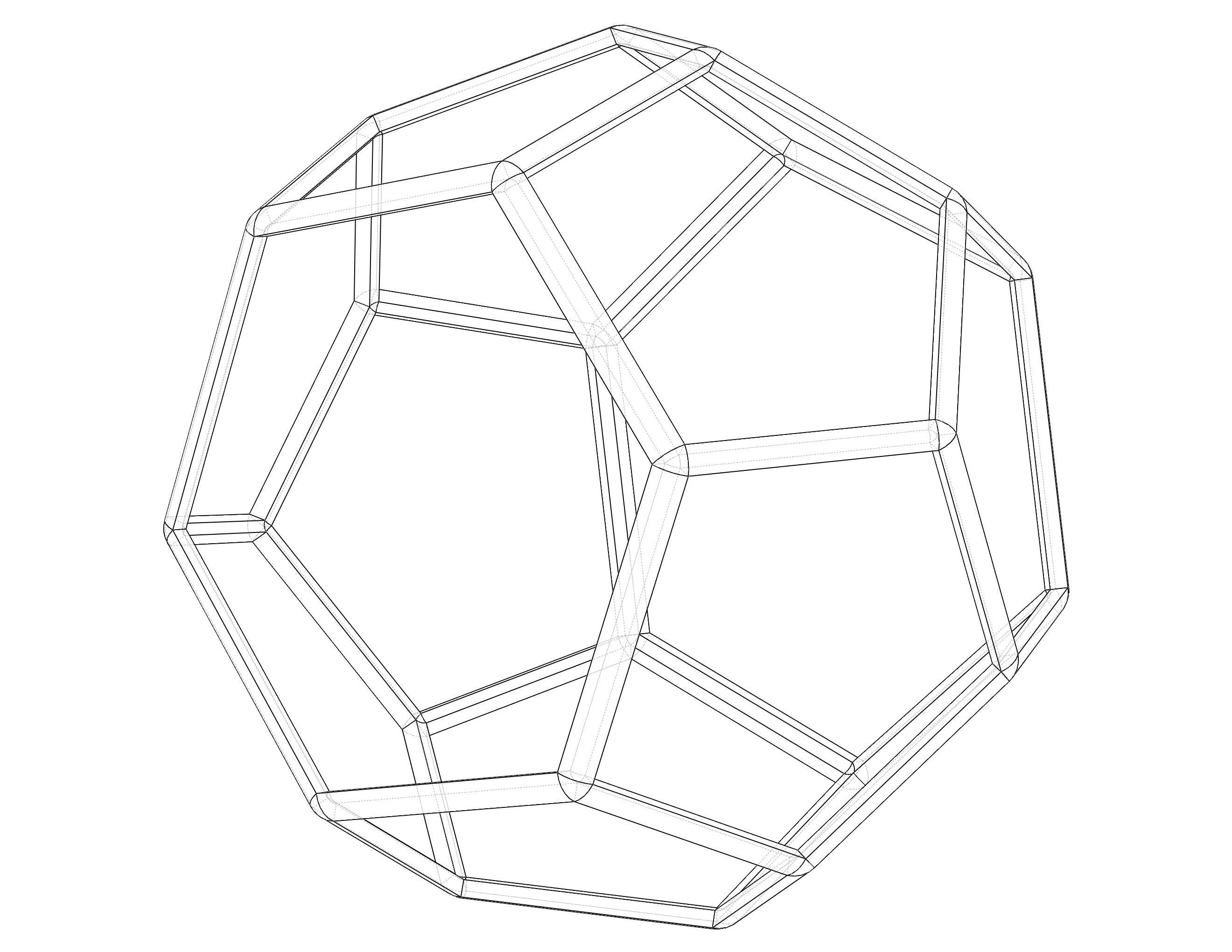 Wireframe Shape Truncated Hexagonal Trapezohedron 3D print model_7