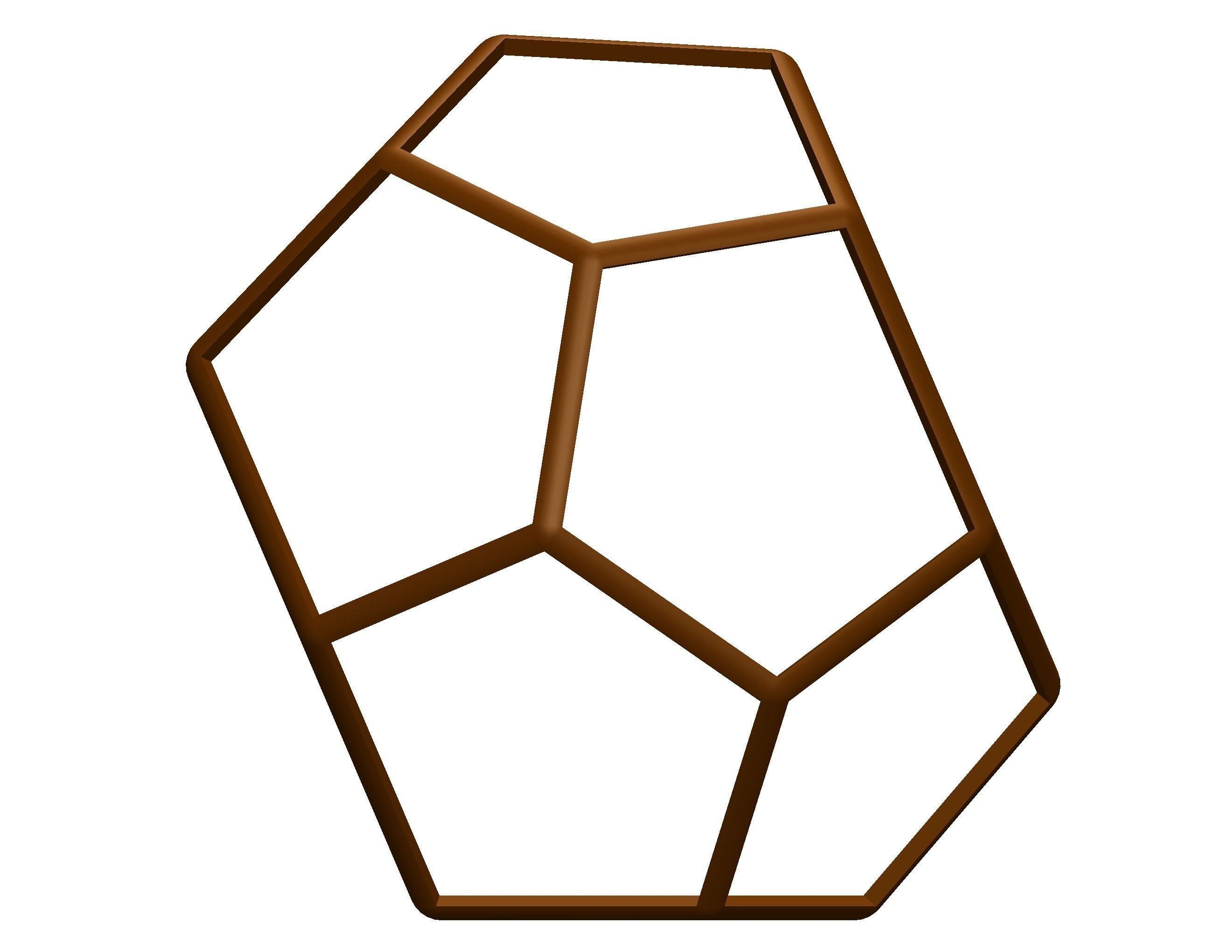 Wireframe Shape Truncated Hexagonal Trapezohedron 3D print model_33