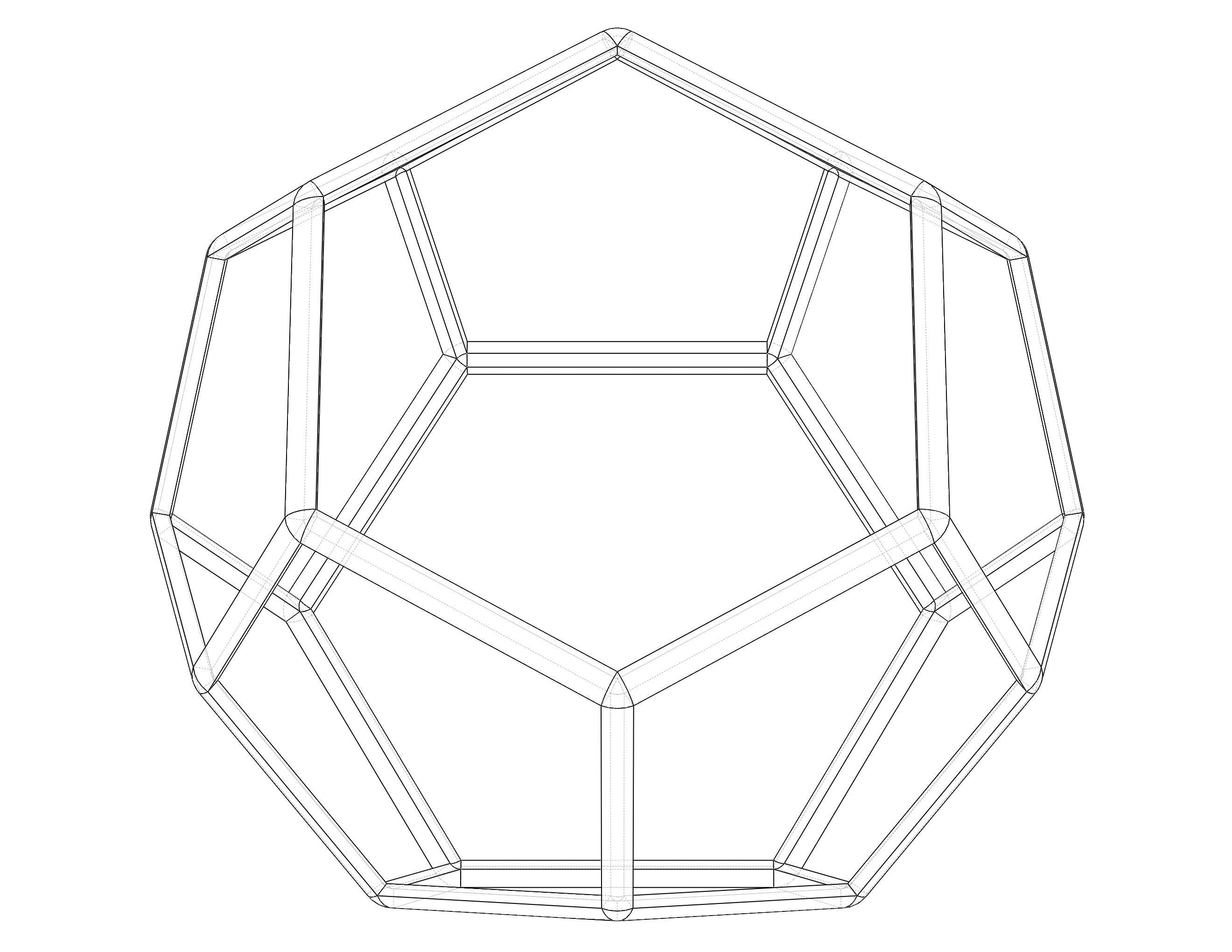 Wireframe Shape Truncated Hexagonal Trapezohedron 3D print model_23