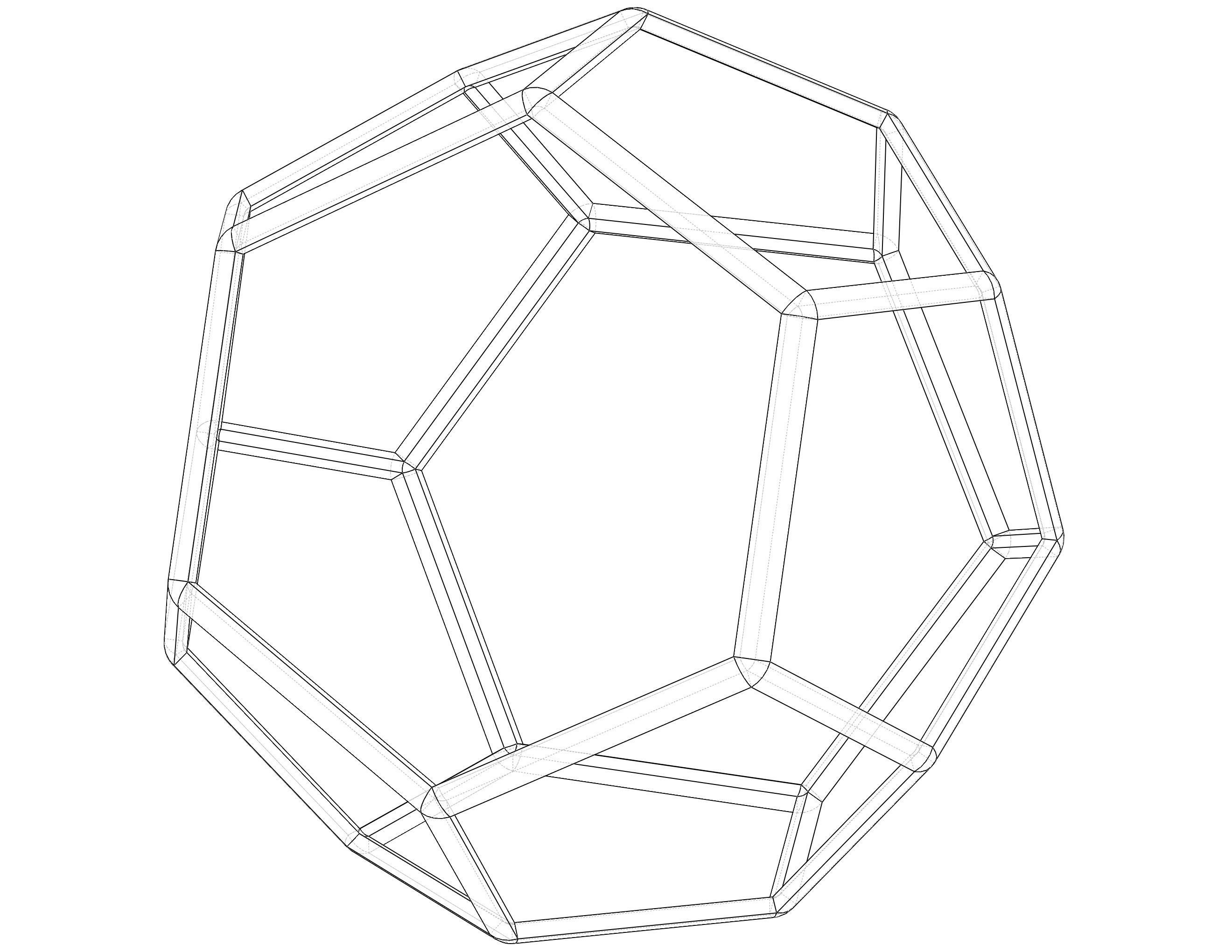 Wireframe Shape Truncated Hexagonal Trapezohedron 3D print model_3