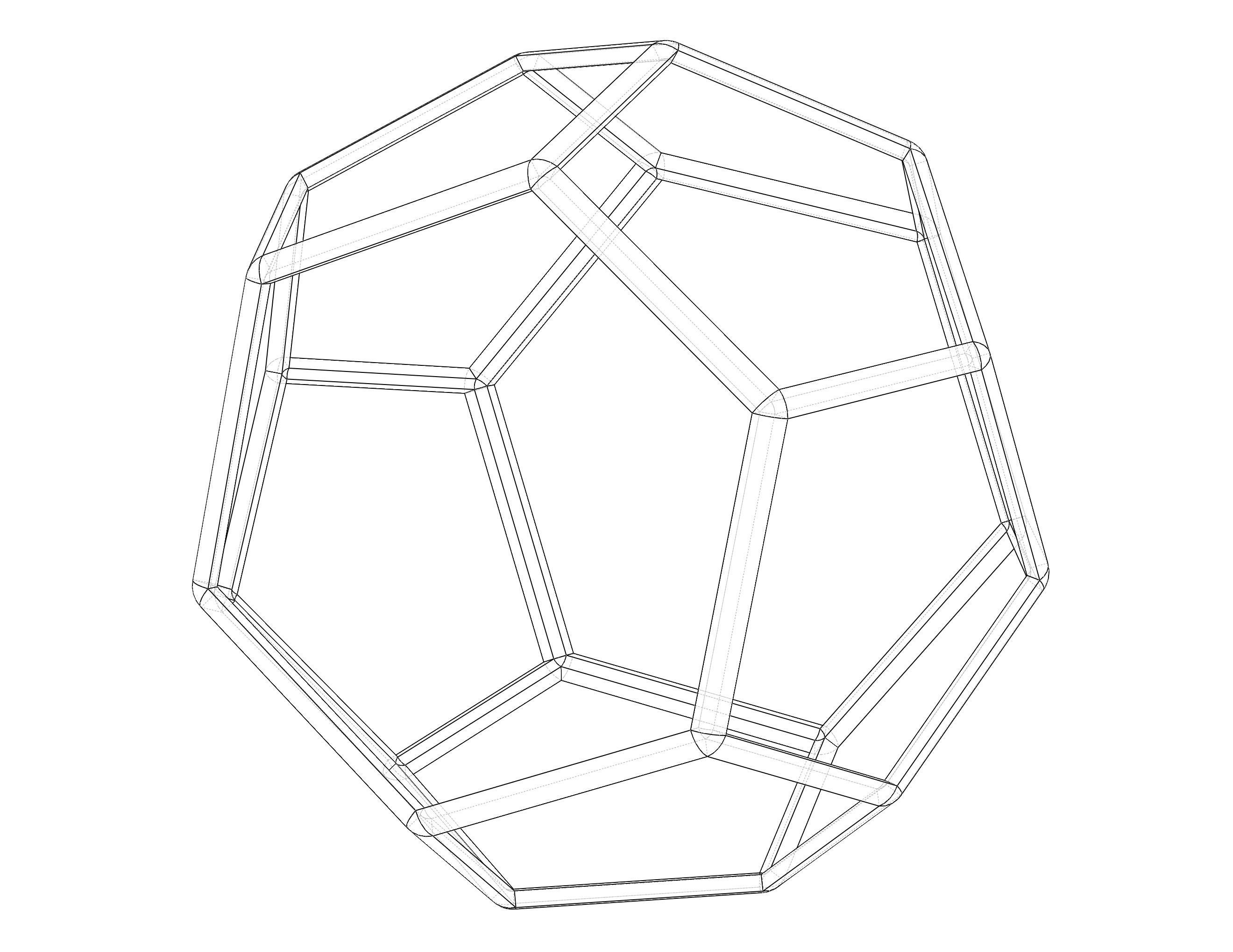 Wireframe Shape Truncated Hexagonal Trapezohedron 3D print model_11